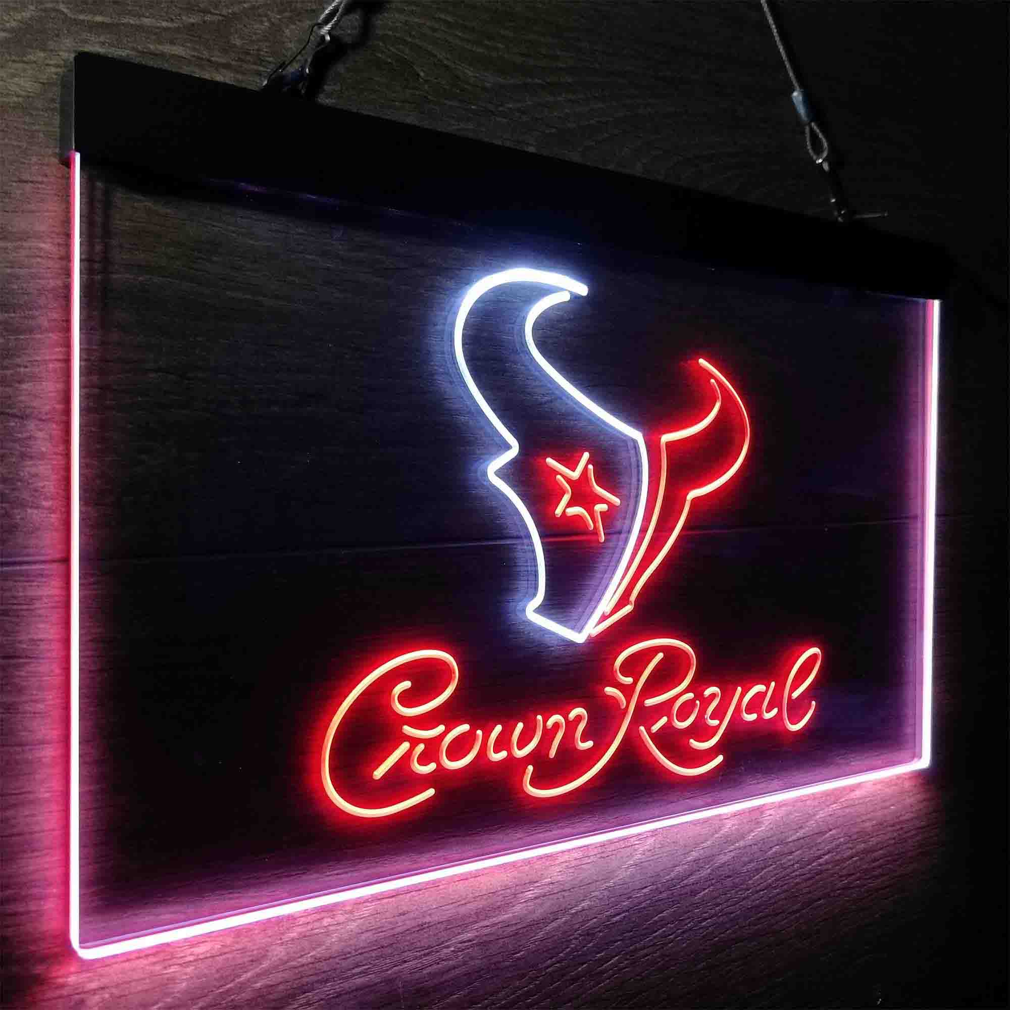 Houston Texans Crown Royal Bar Neon-Like LED Sign - ProLedSign