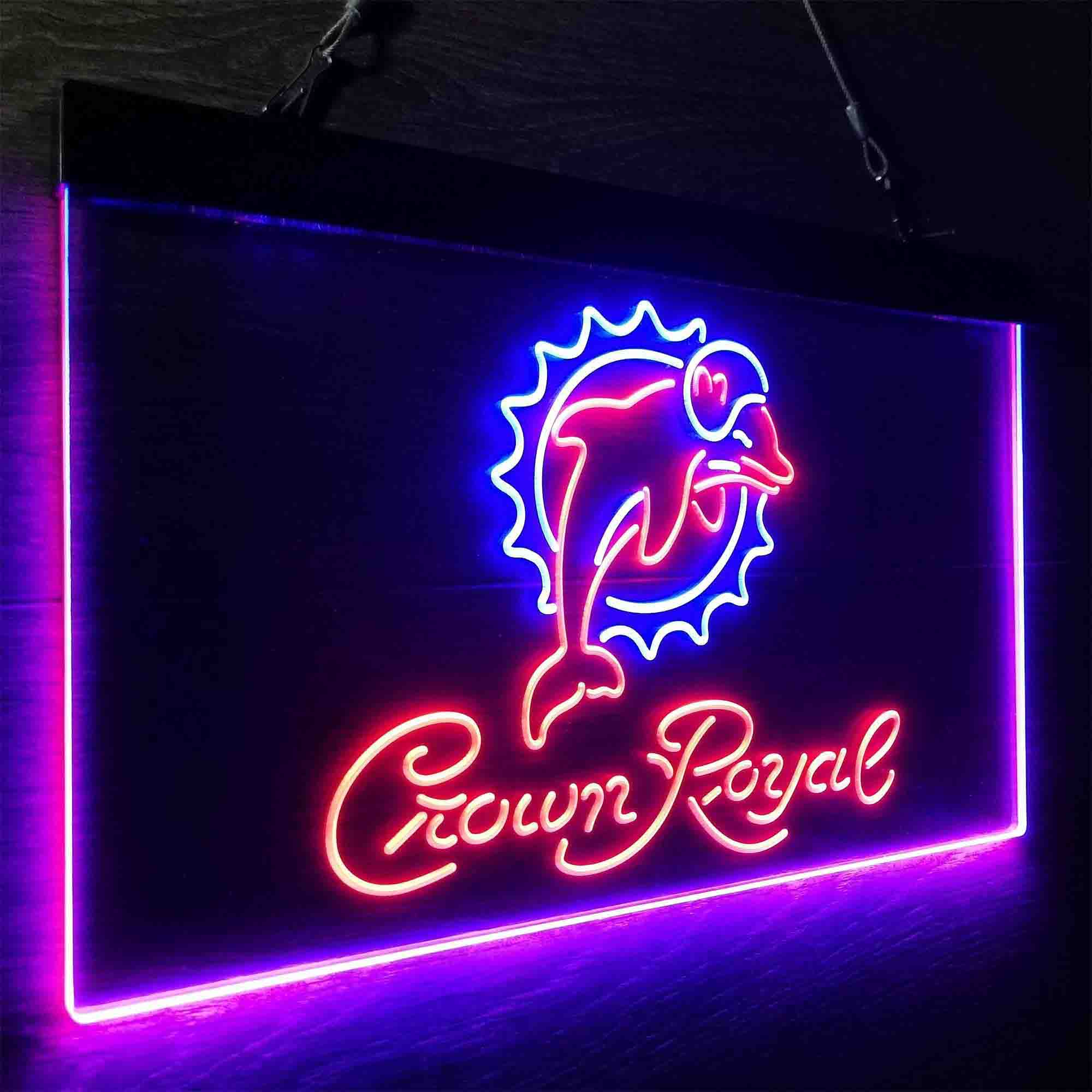 Miami Dolphins Crown Royal Neon-Like LED Sign - ProLedSign