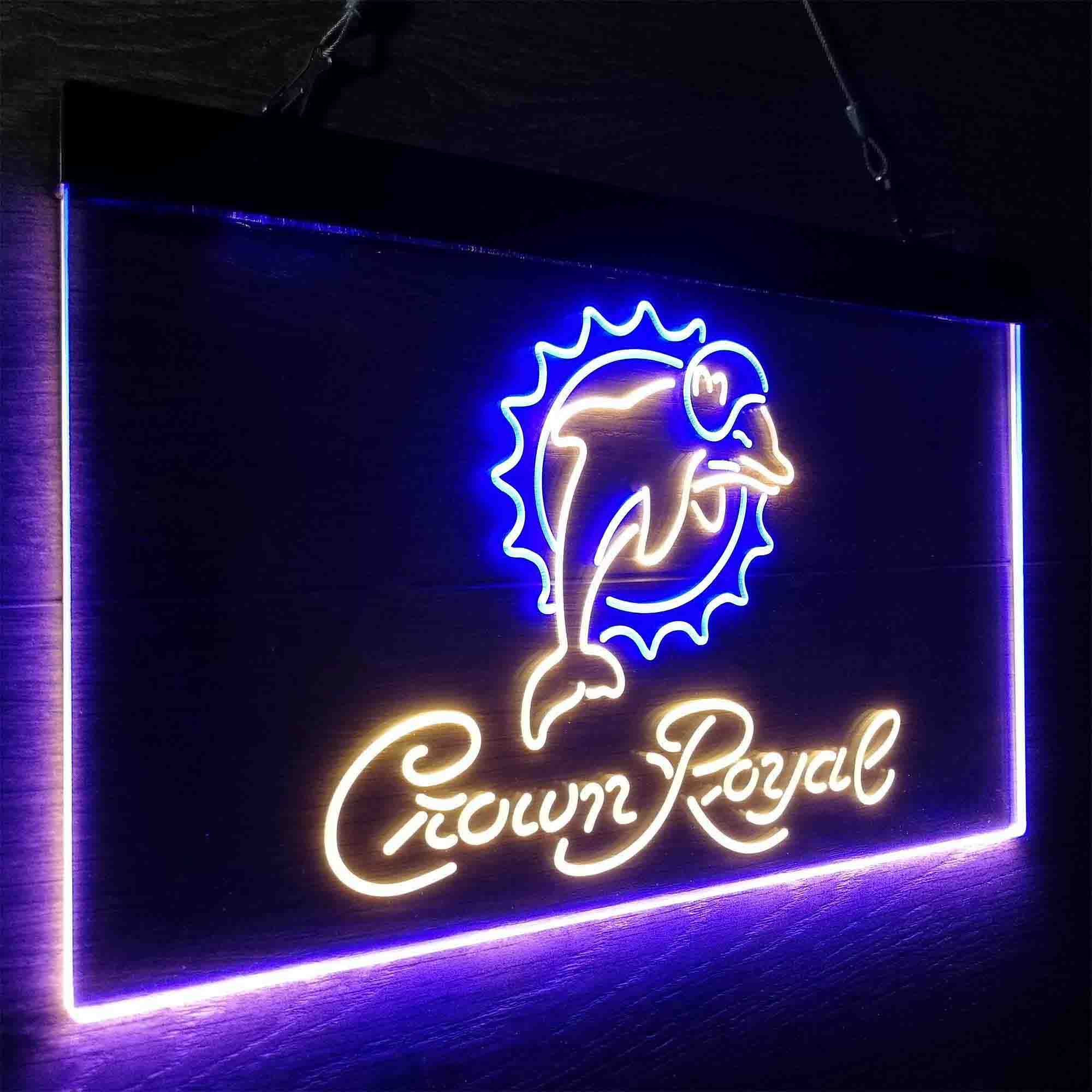 Miami Dolphins Crown Royal Neon-Like LED Sign - ProLedSign