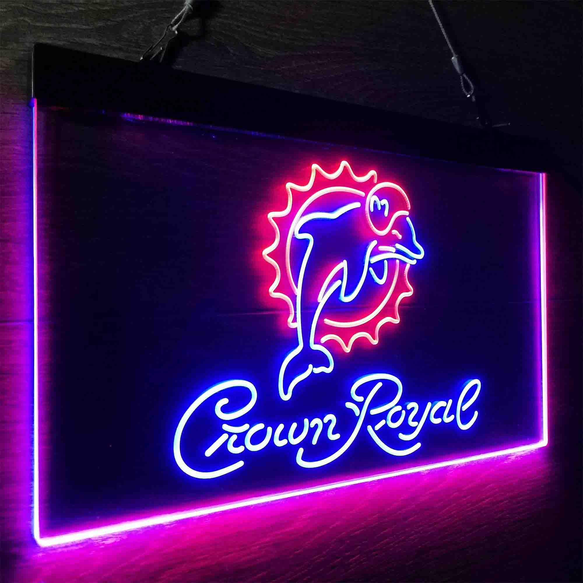 Miami Dolphins Crown Royal Neon-Like LED Sign - ProLedSign