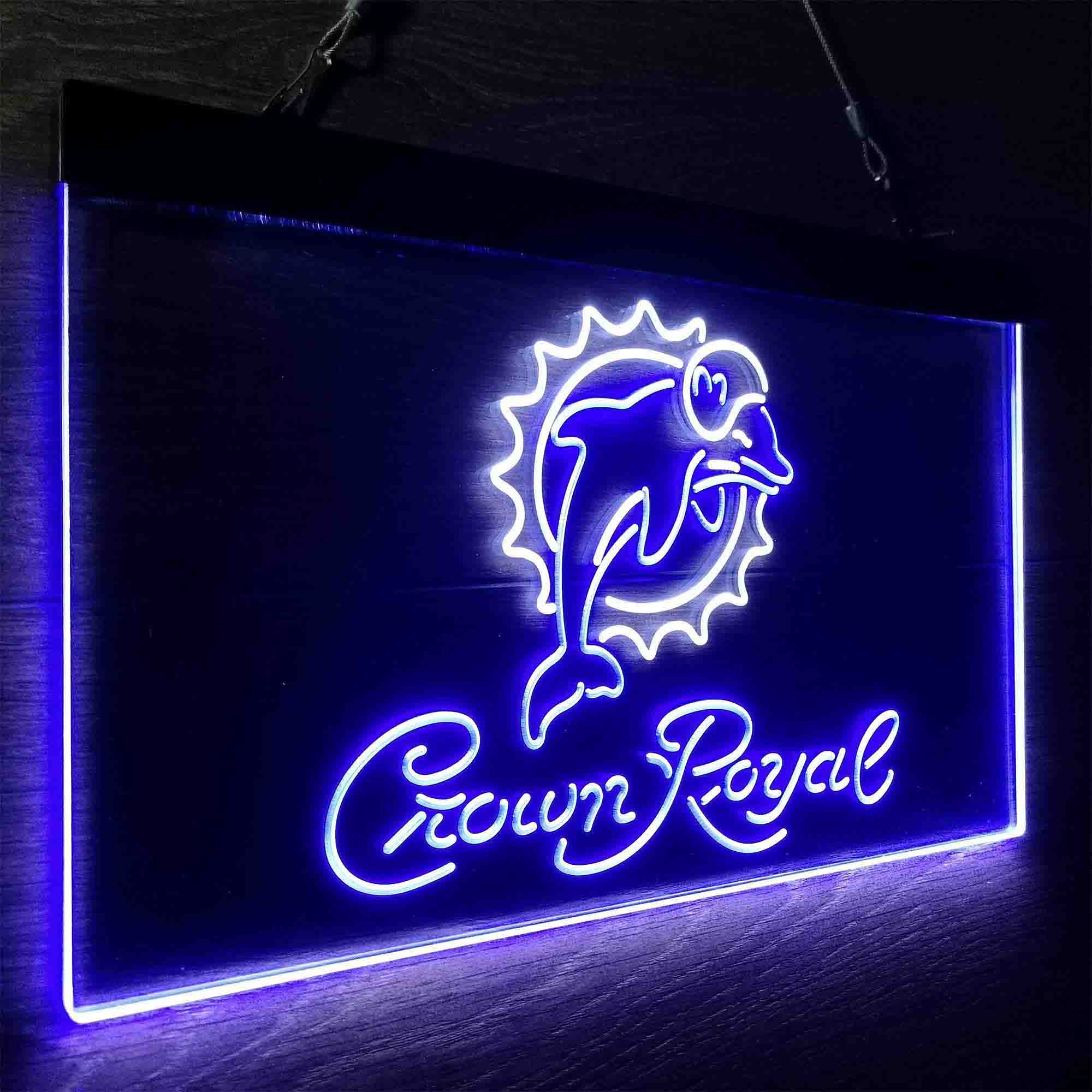 Miami Dolphins Crown Royal Neon-Like LED Sign - ProLedSign