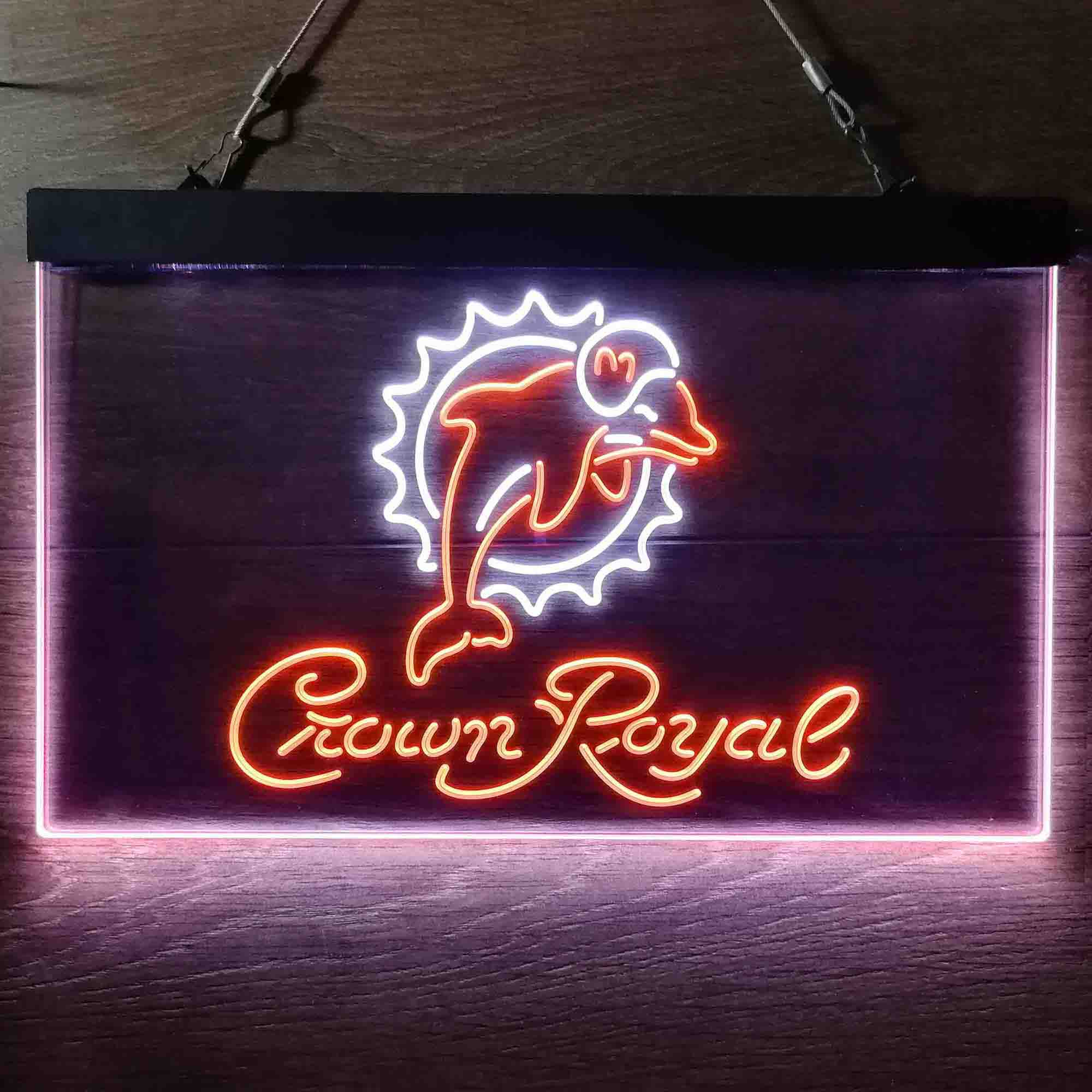 Miami Dolphins Crown Royal Neon-Like LED Sign - ProLedSign