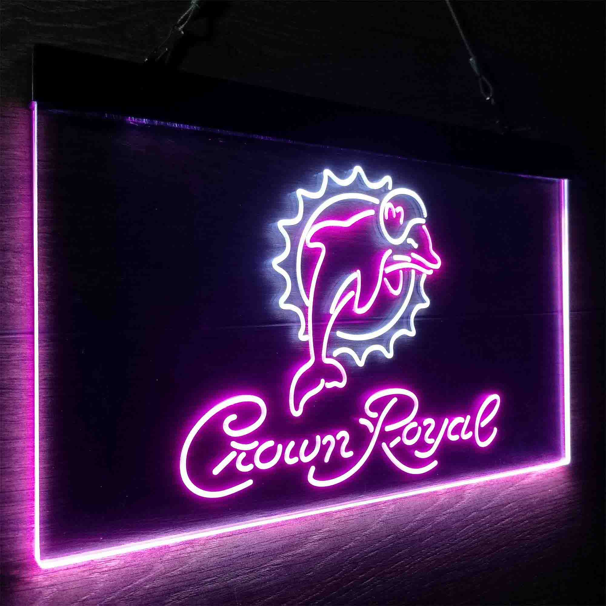 Miami Dolphins Crown Royal Neon-Like LED Sign - ProLedSign