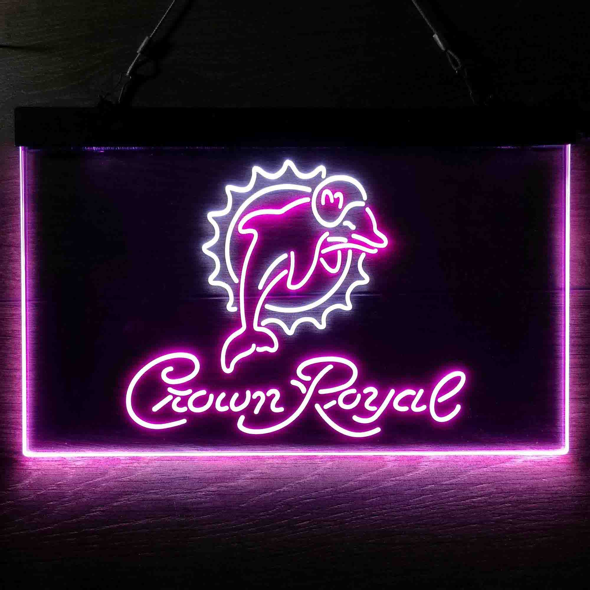 Miami Dolphins Crown Royal Neon-Like LED Sign - ProLedSign