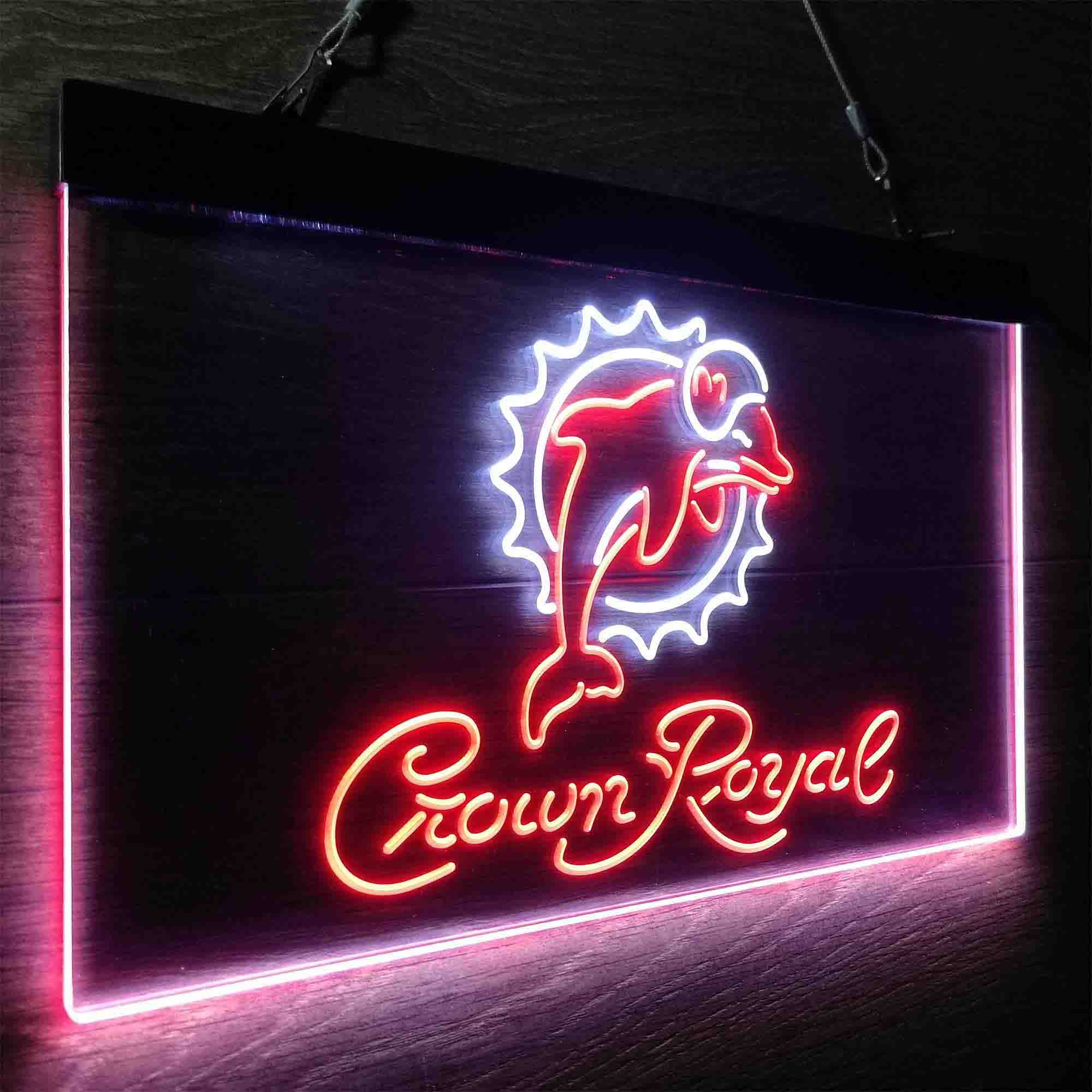 Miami Dolphins Crown Royal Neon-Like LED Sign - ProLedSign