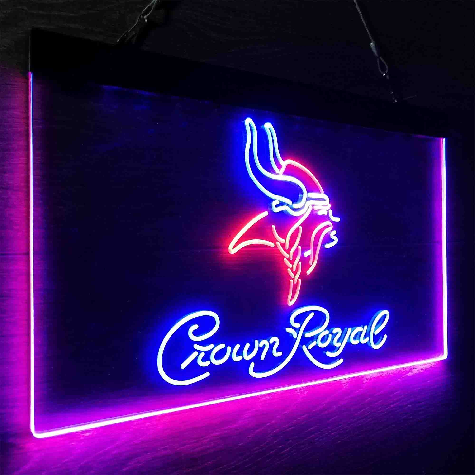 Minnesota Vikings Crown Royal Neon-Like LED Light Sign - led lab cave