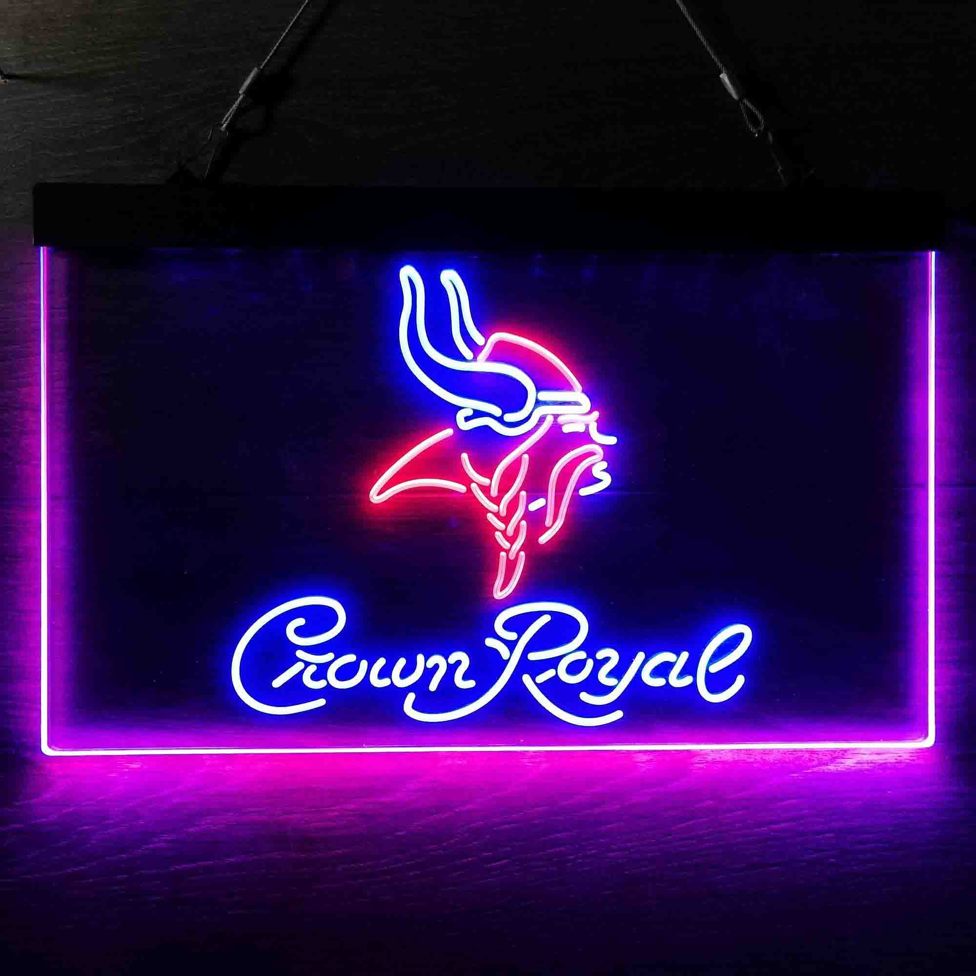 Minnesota Vikings Crown Royal Neon-Like LED Light Sign - led lab cave