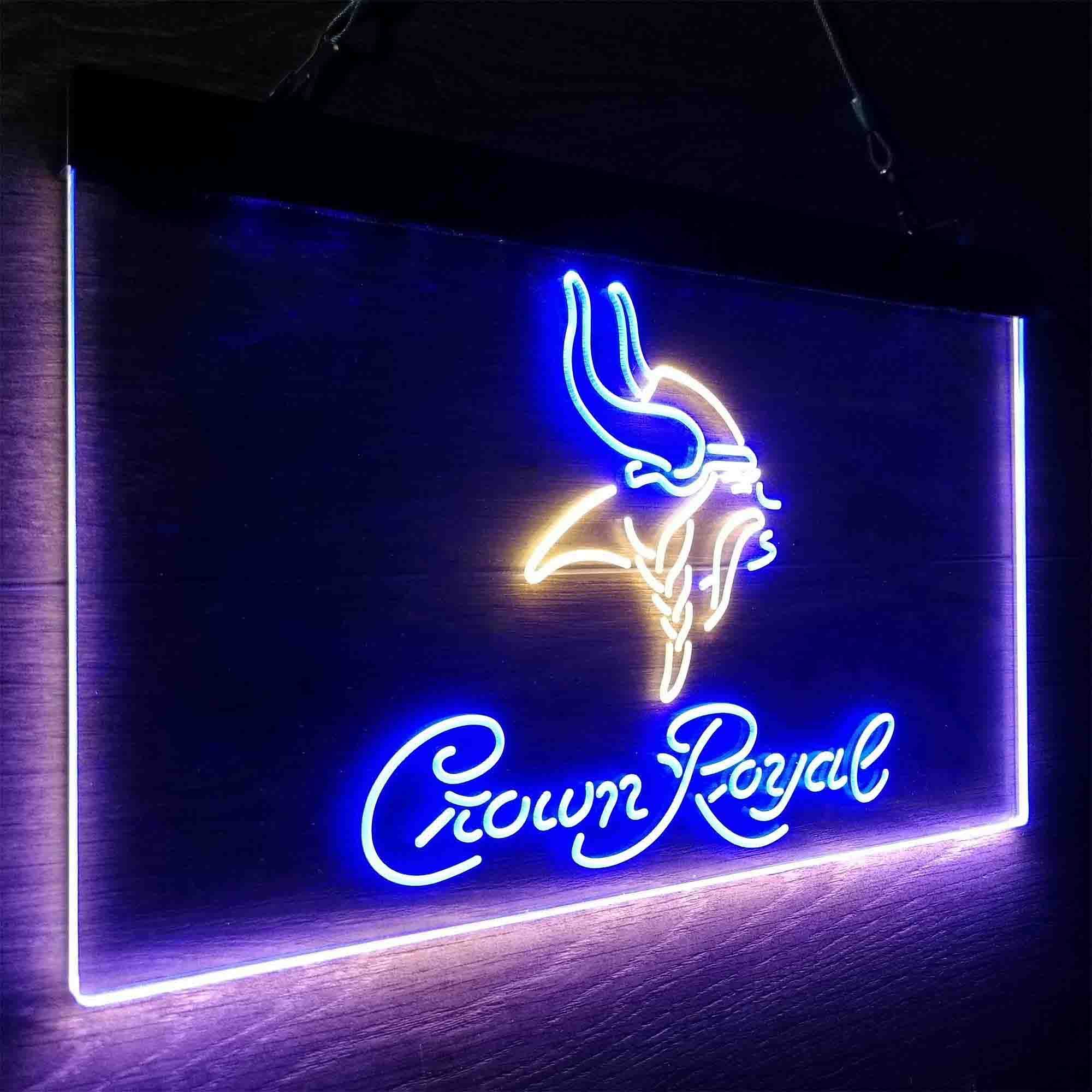 Minnesota Vikings Crown Royal Neon-Like LED Light Sign - led lab cave