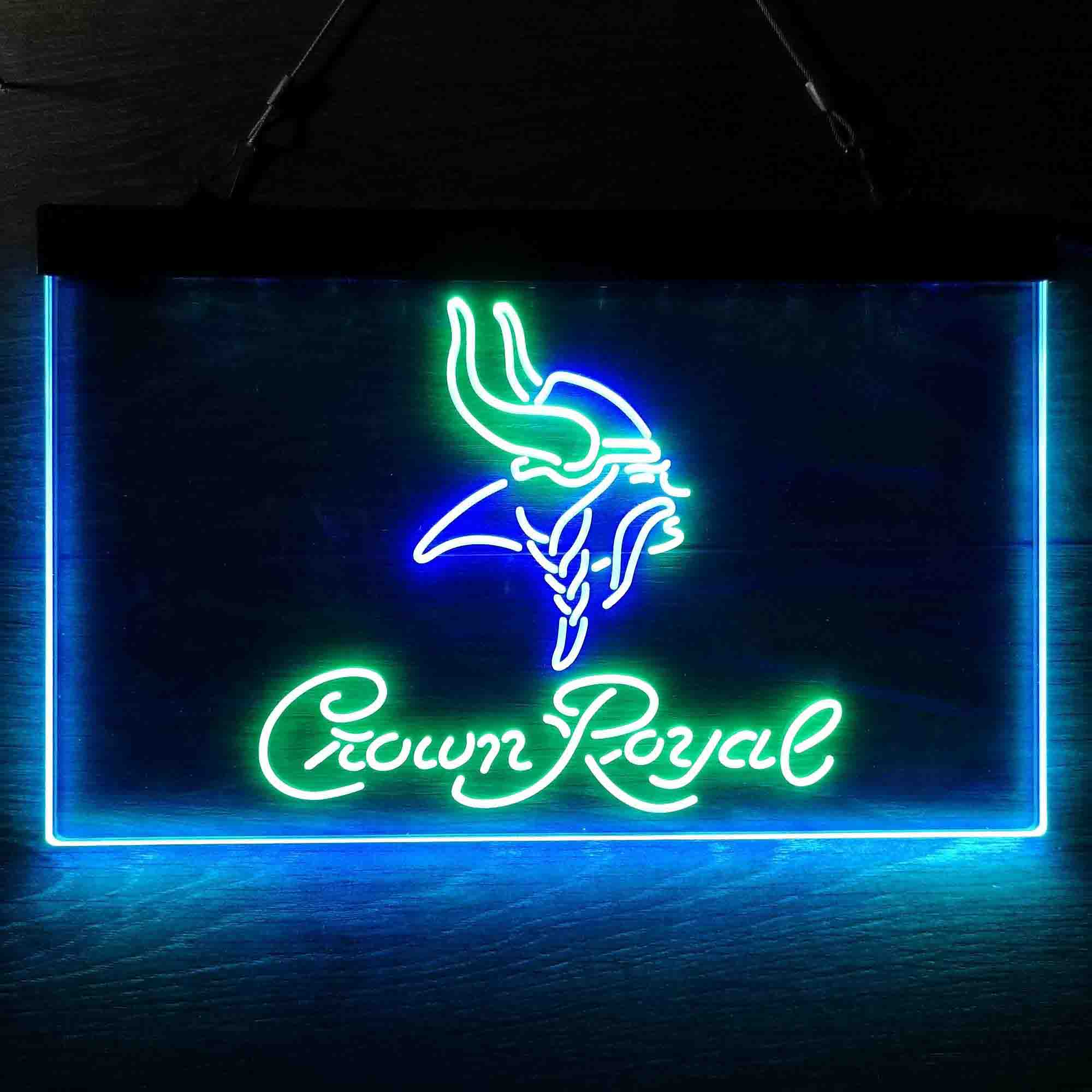 Minnesota Vikings Crown Royal Neon-Like LED Light Sign - led lab cave