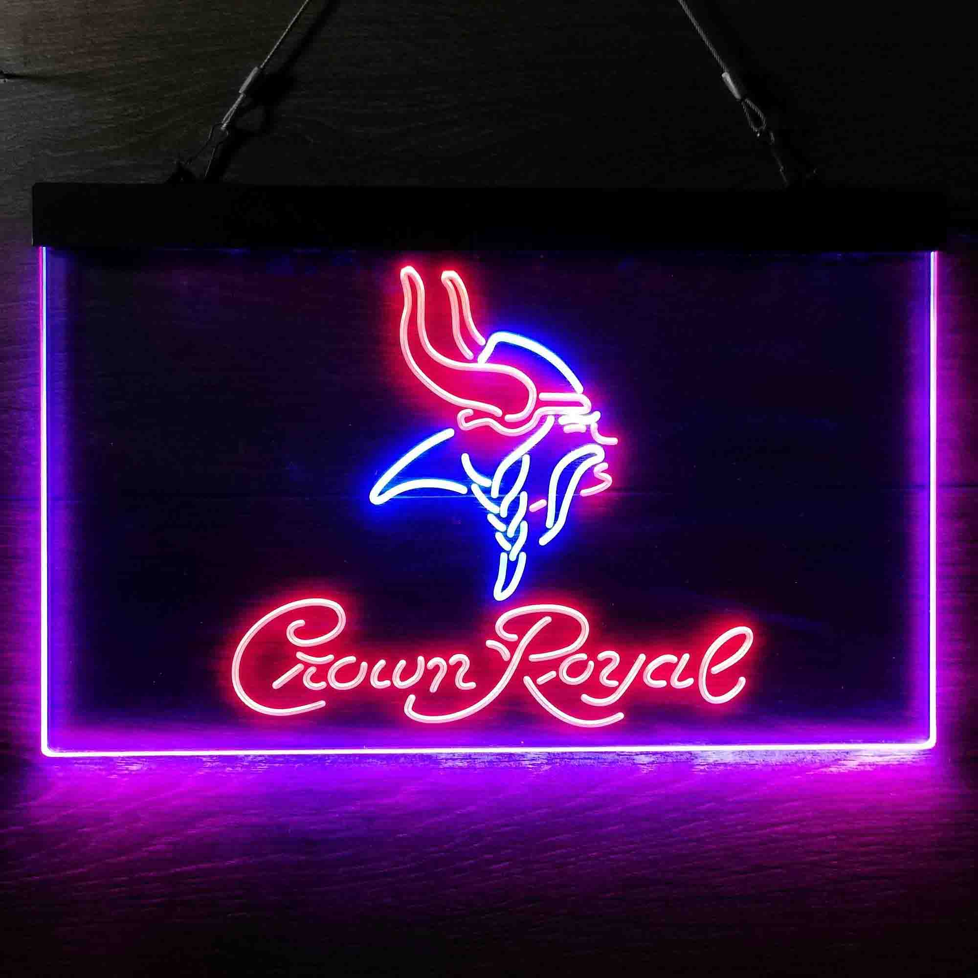 Crown Royal Bar Minnesota Vikings Est. 1961 Neon-Like LED Light Sign