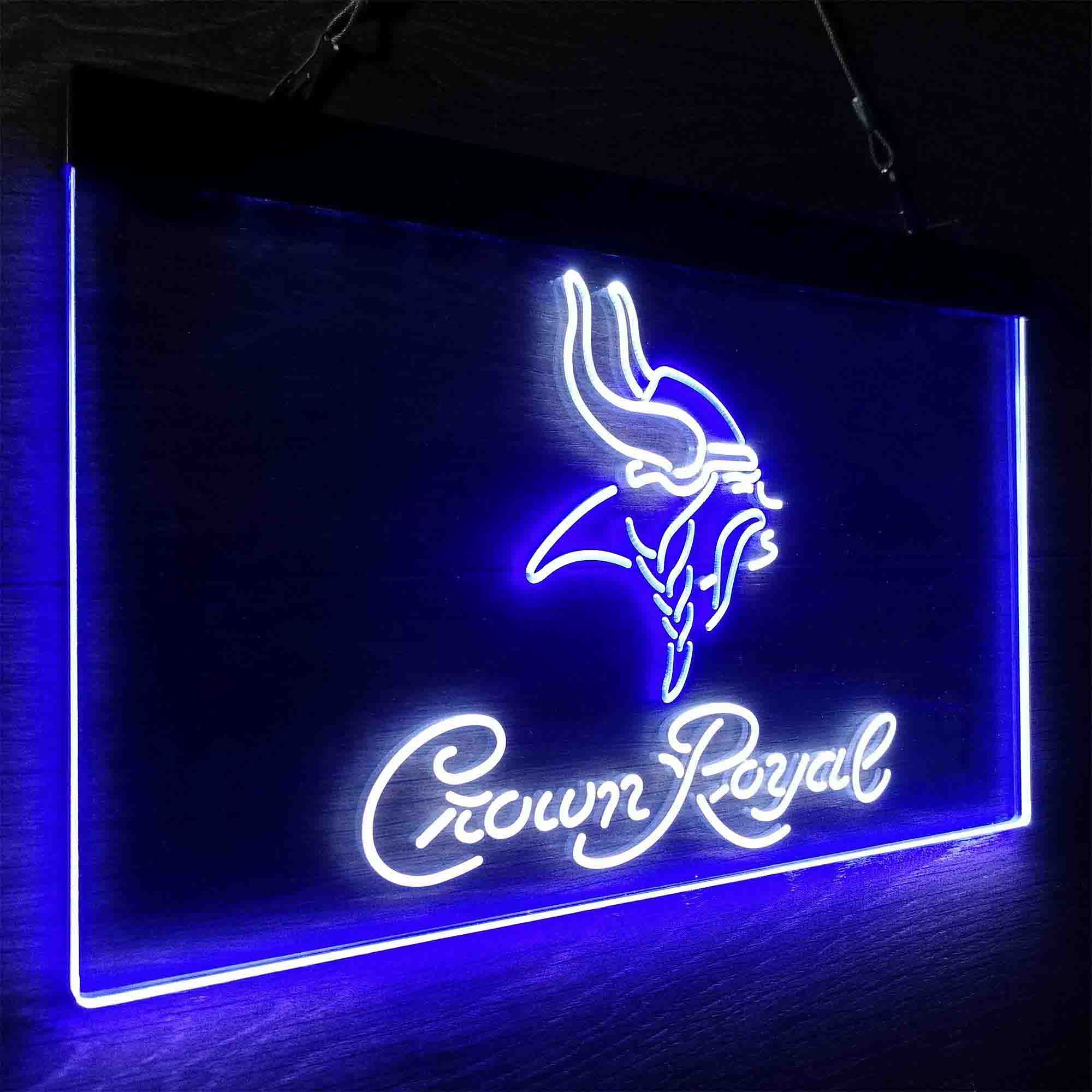 Minnesota Vikings Crown Royal Neon-Like LED Light Sign - led lab cave