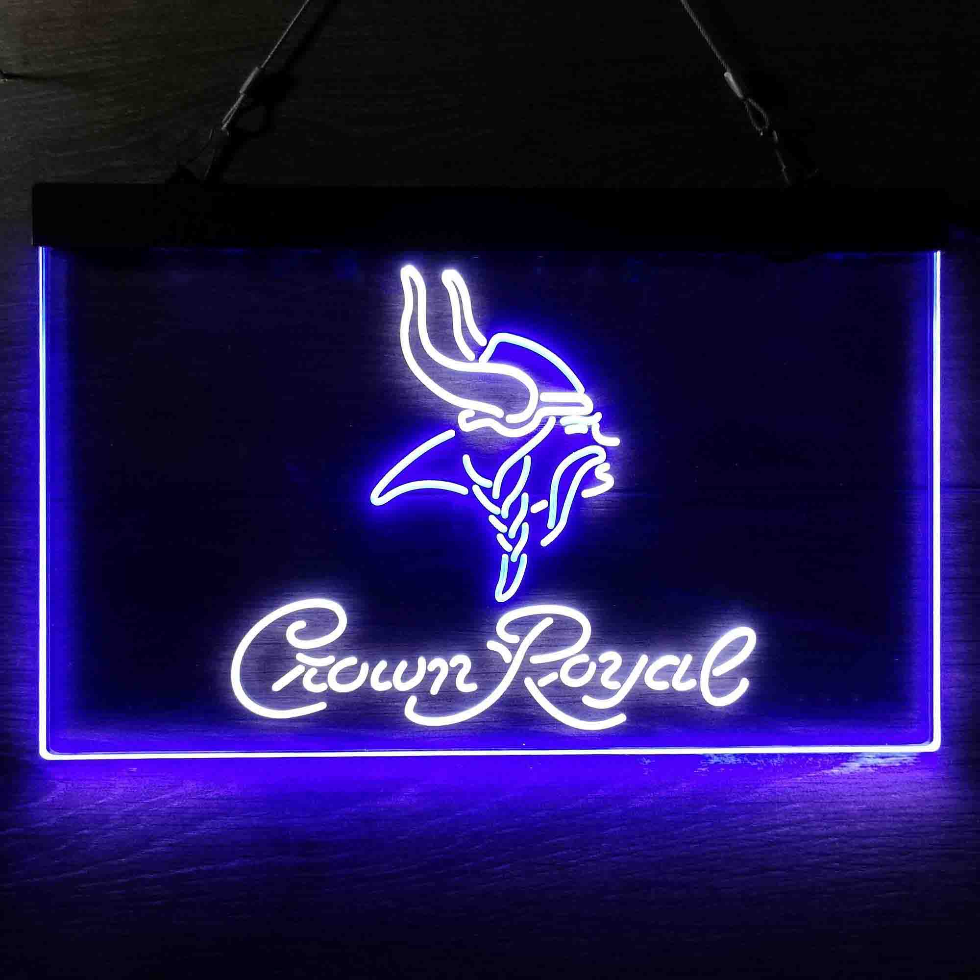 Minnesota Vikings Crown Royal Neon-Like LED Light Sign - led lab cave