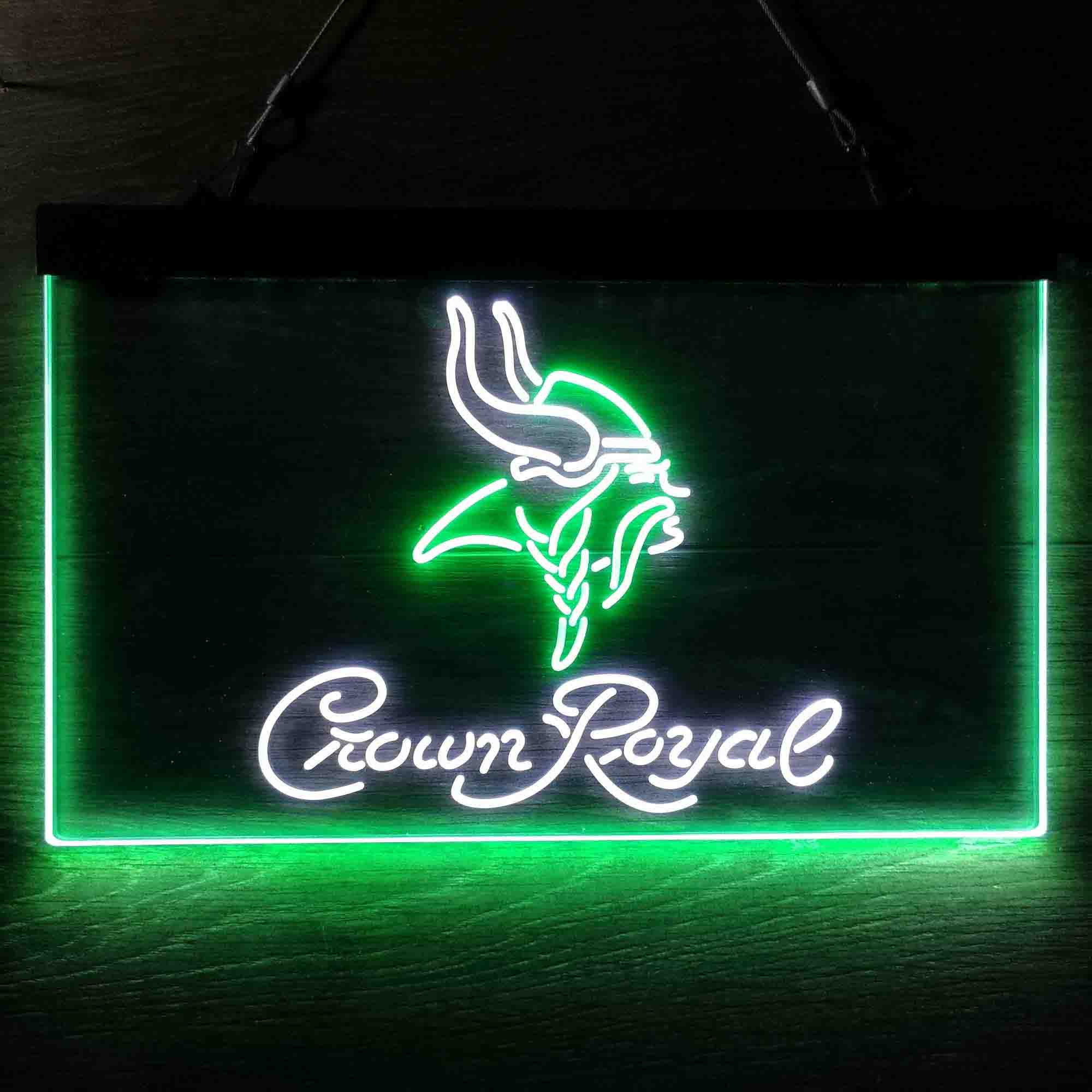 Minnesota Vikings Crown Royal Neon-Like LED Light Sign - led lab cave