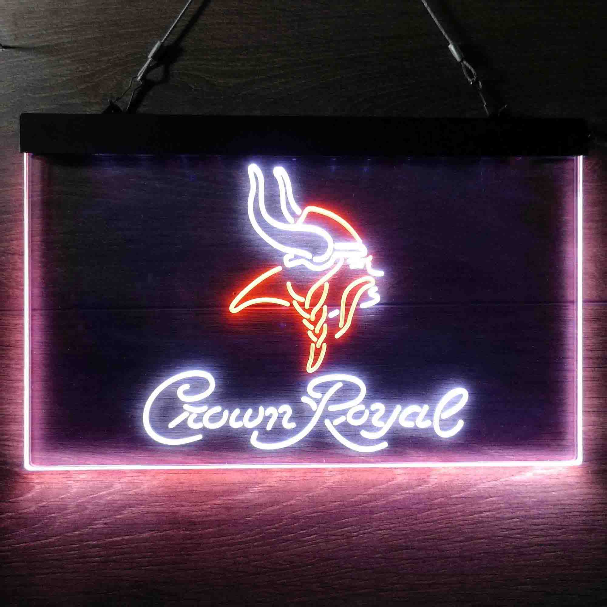 Minnesota Vikings Crown Royal Neon-Like LED Light Sign - led lab cave