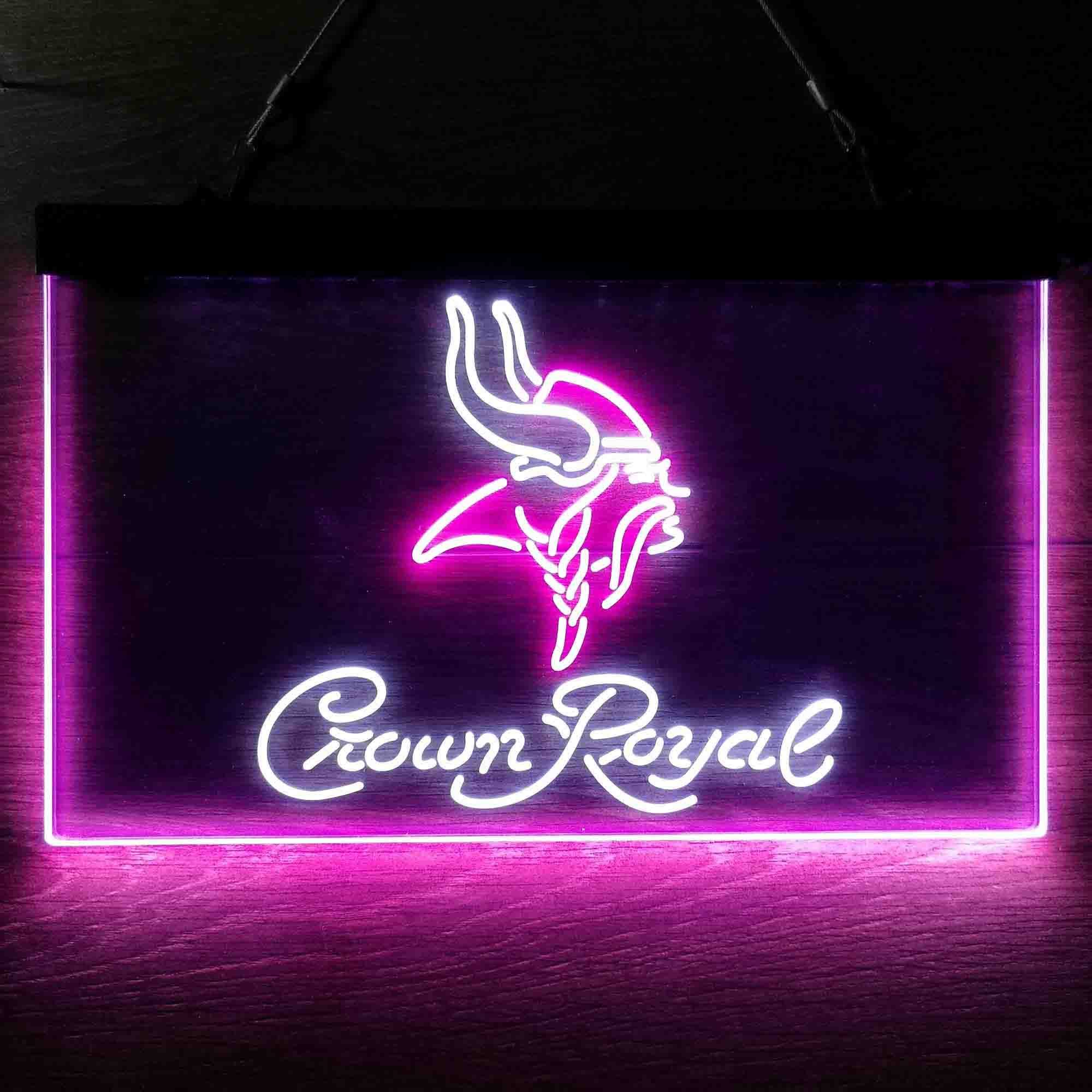 Minnesota Vikings Crown Royal Neon-Like LED Light Sign - led lab cave