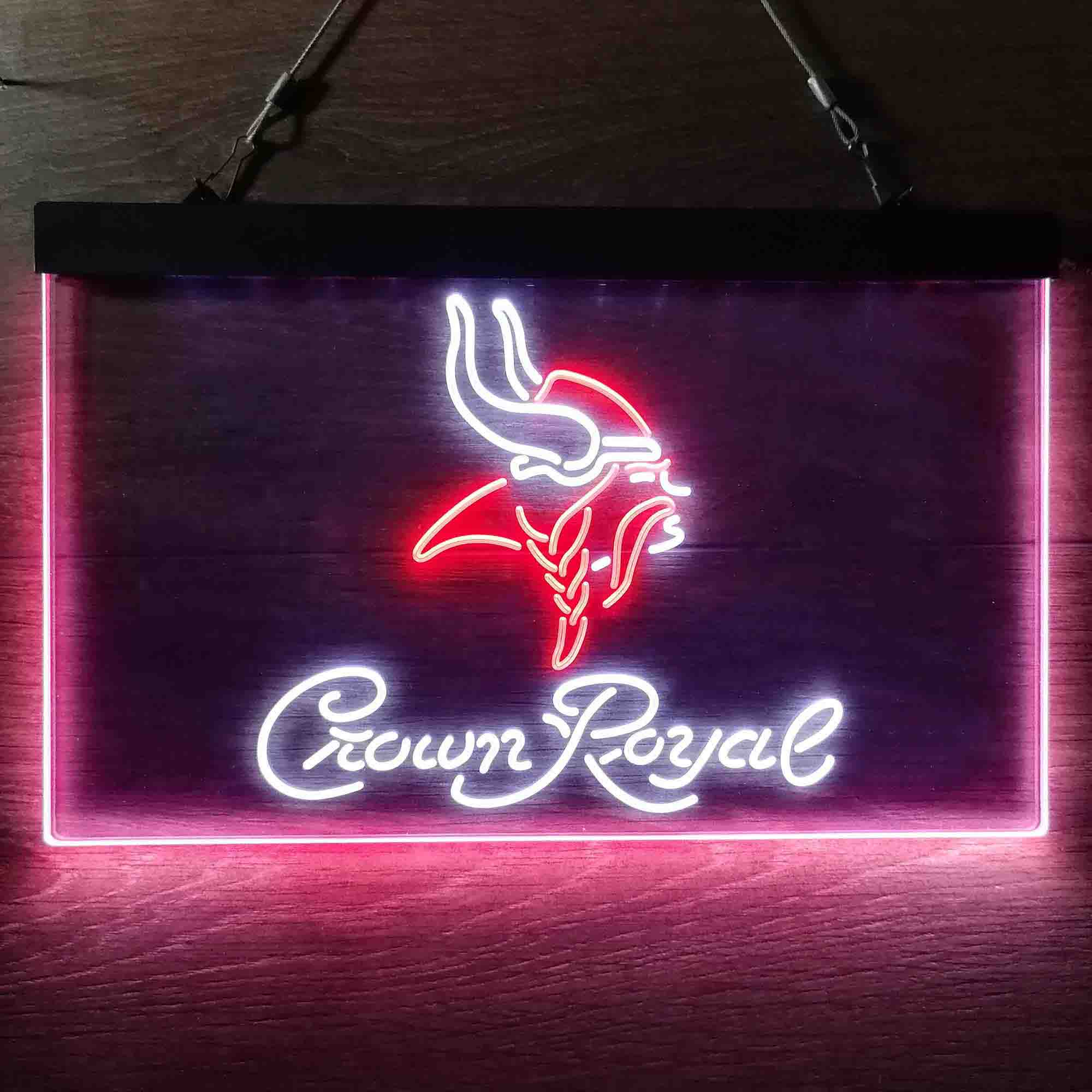 Minnesota Vikings Crown Royal Neon-Like LED Light Sign - led lab cave