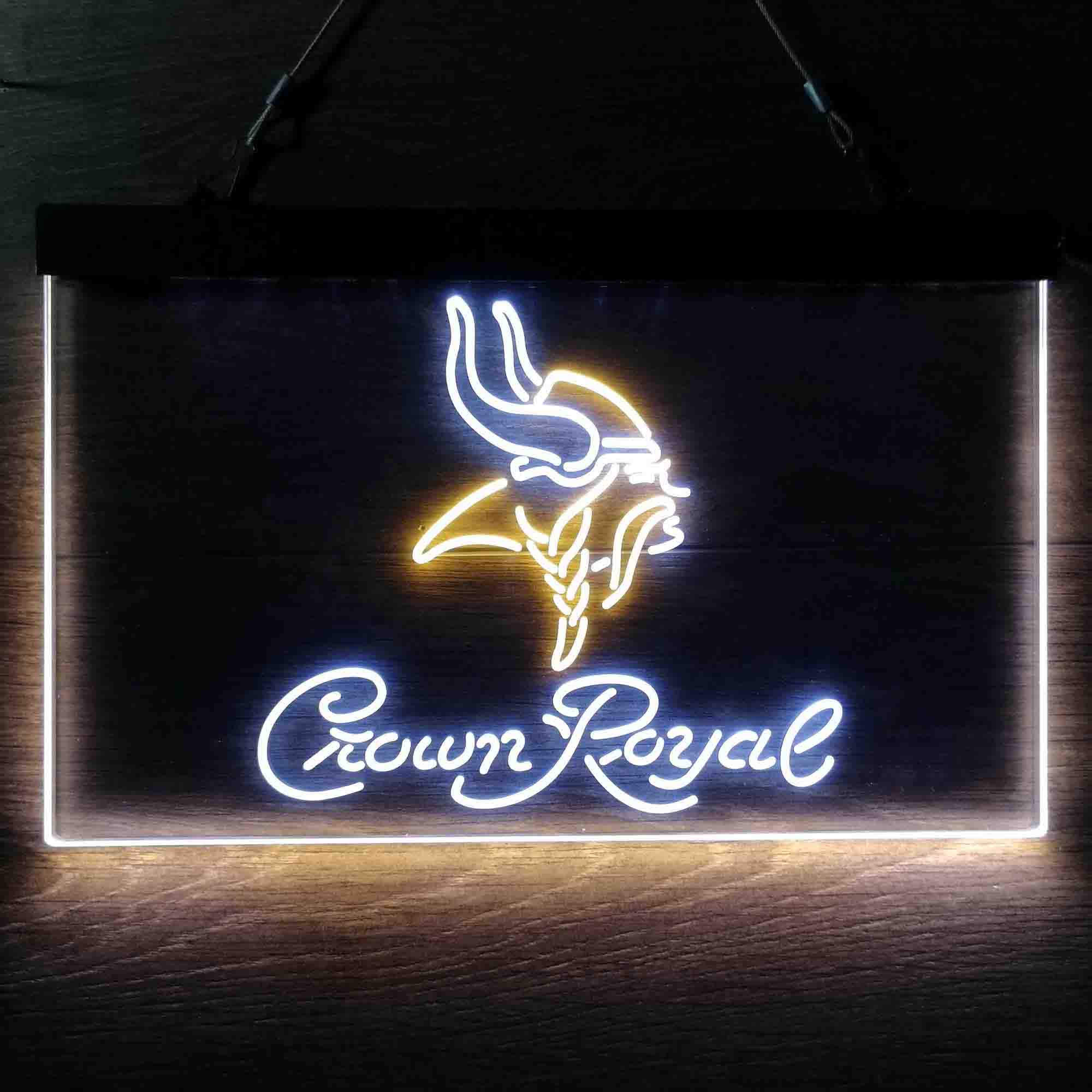 Minnesota Vikings Crown Royal Neon-Like LED Light Sign - led lab cave