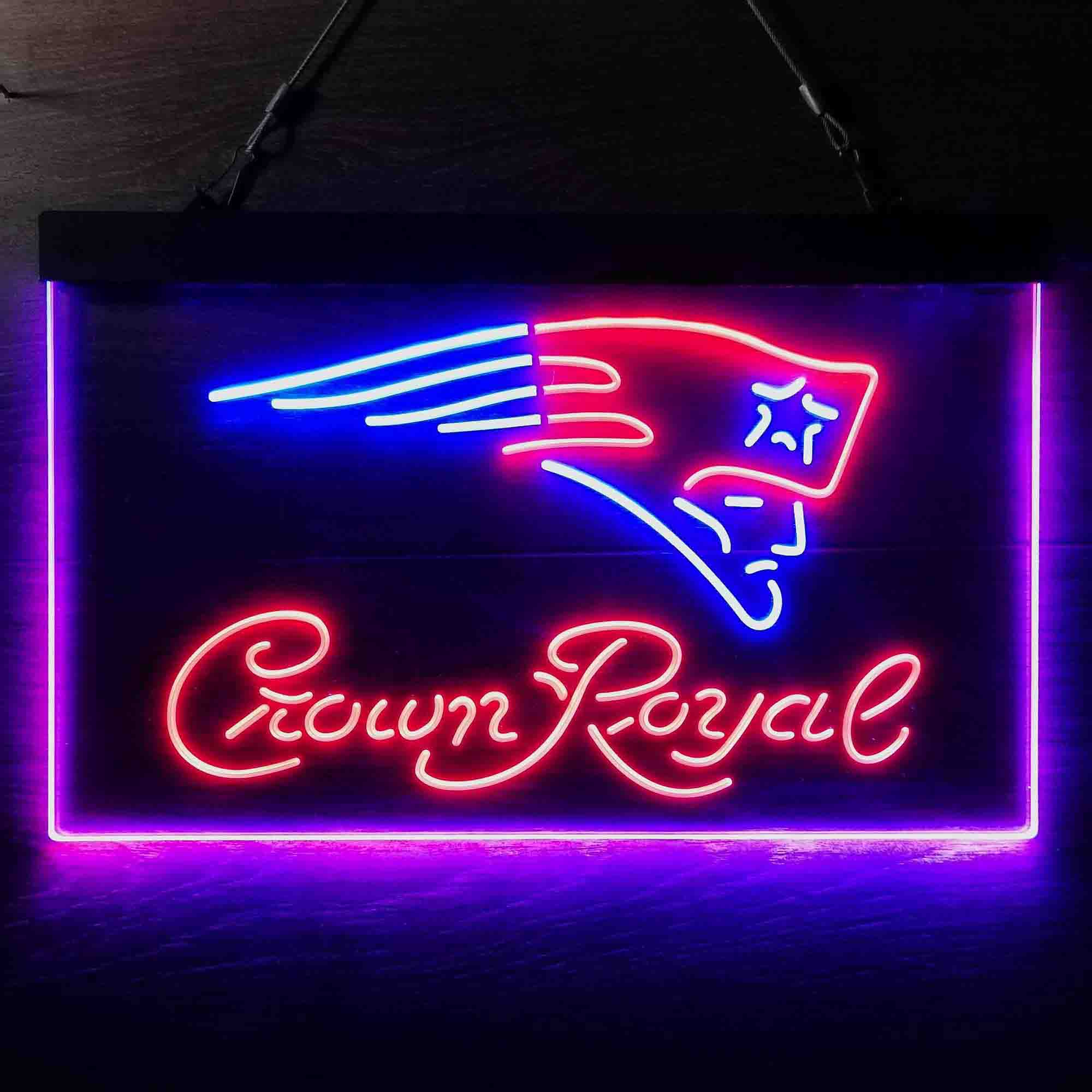 New England Patriots Crown Royal Neon-Like LED Sign - ProLedSign