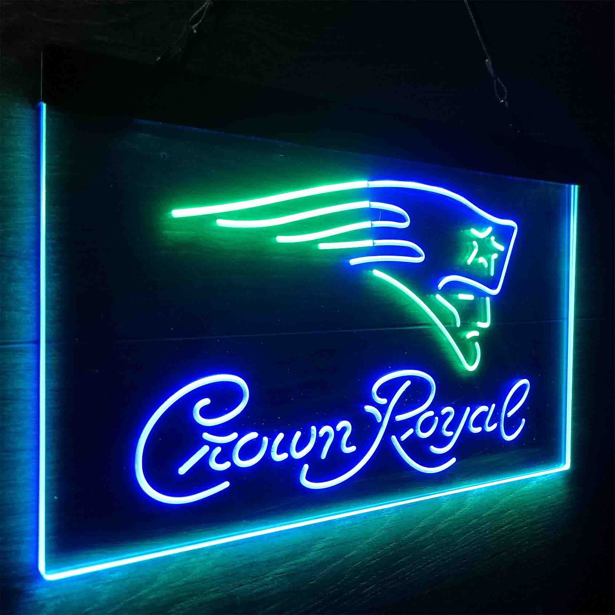 New England Patriots Crown Royal Neon-Like LED Sign - ProLedSign