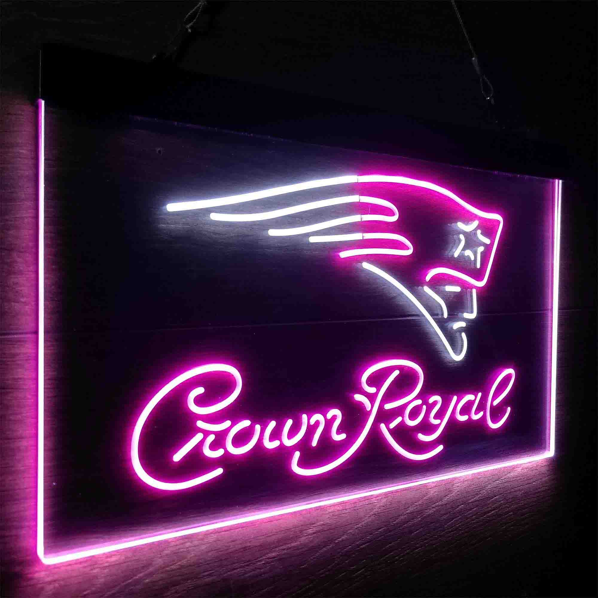 New England Patriots Crown Royal Neon-Like LED Sign - ProLedSign