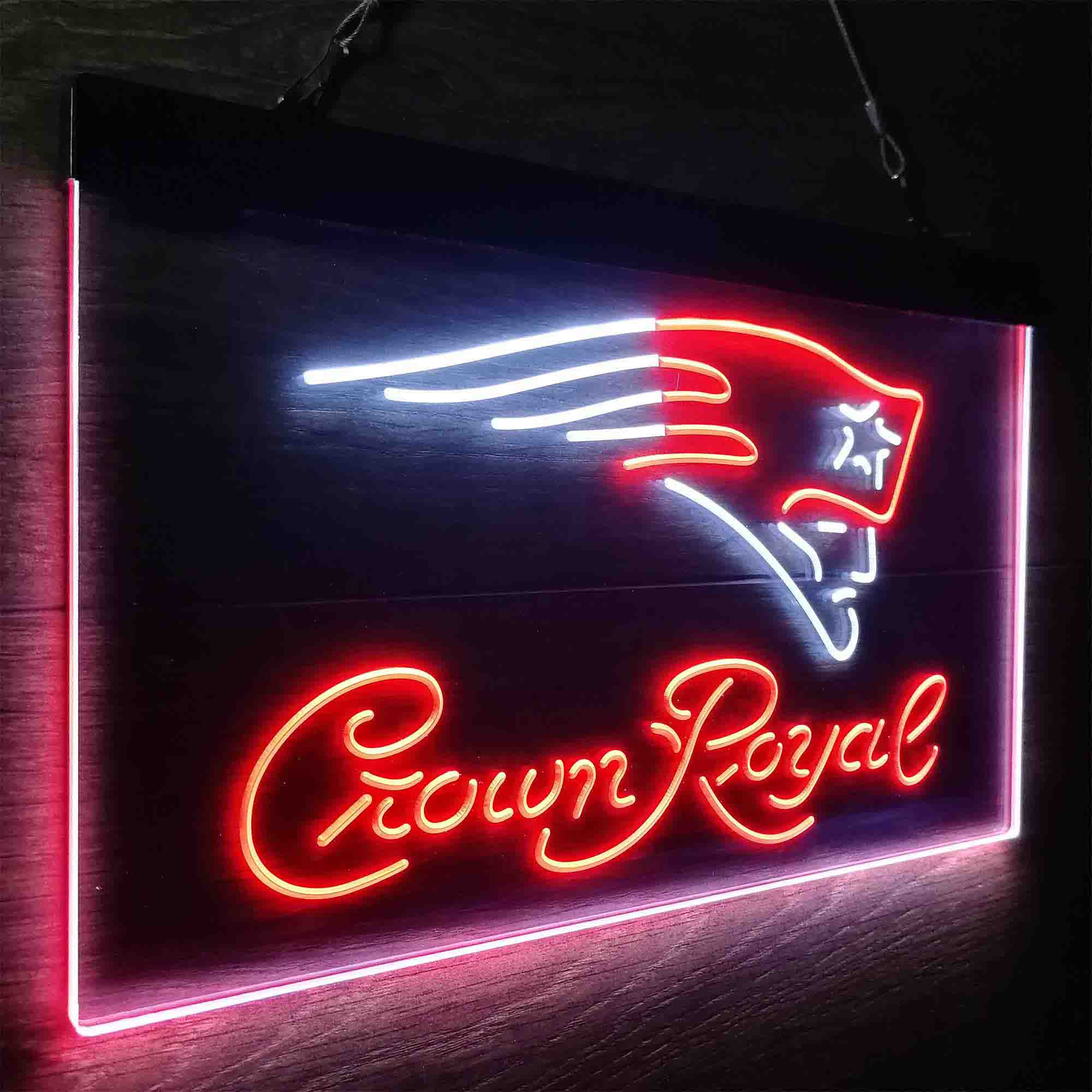 New England Patriots Crown Royal Neon-Like LED Sign - ProLedSign