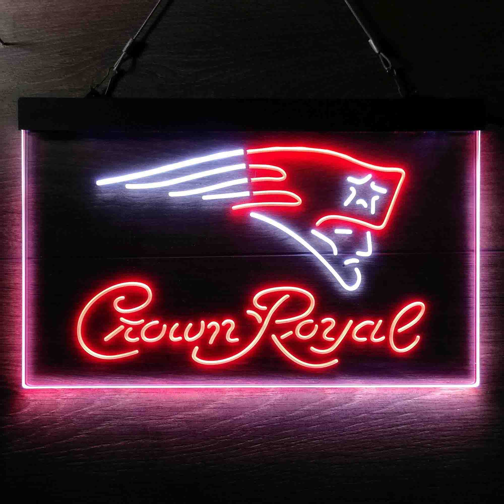 New England Patriots Crown Royal Neon-Like LED Sign - ProLedSign