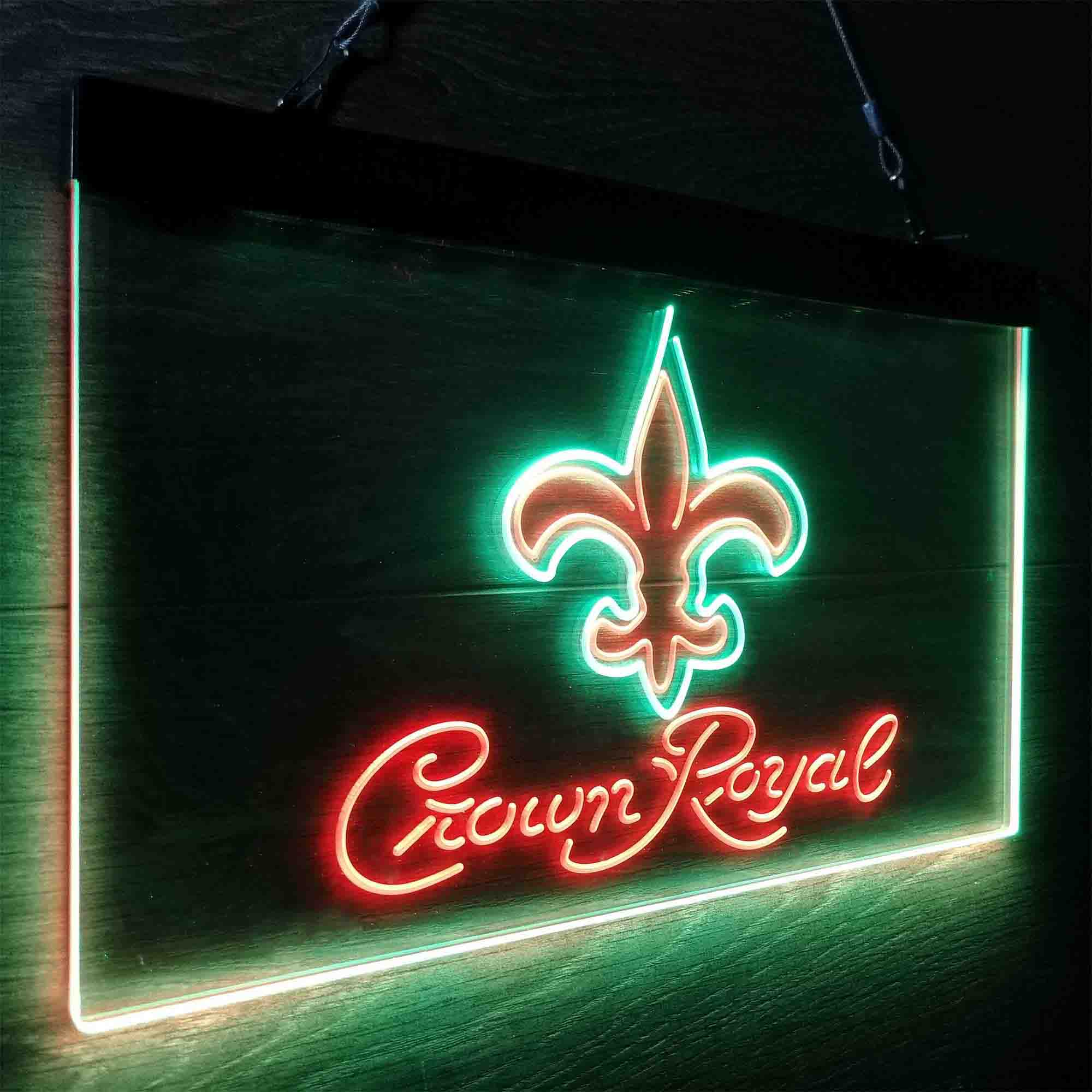 New Orleans Saints Crown Royal Neon-Like LED Sign - ProLedSign