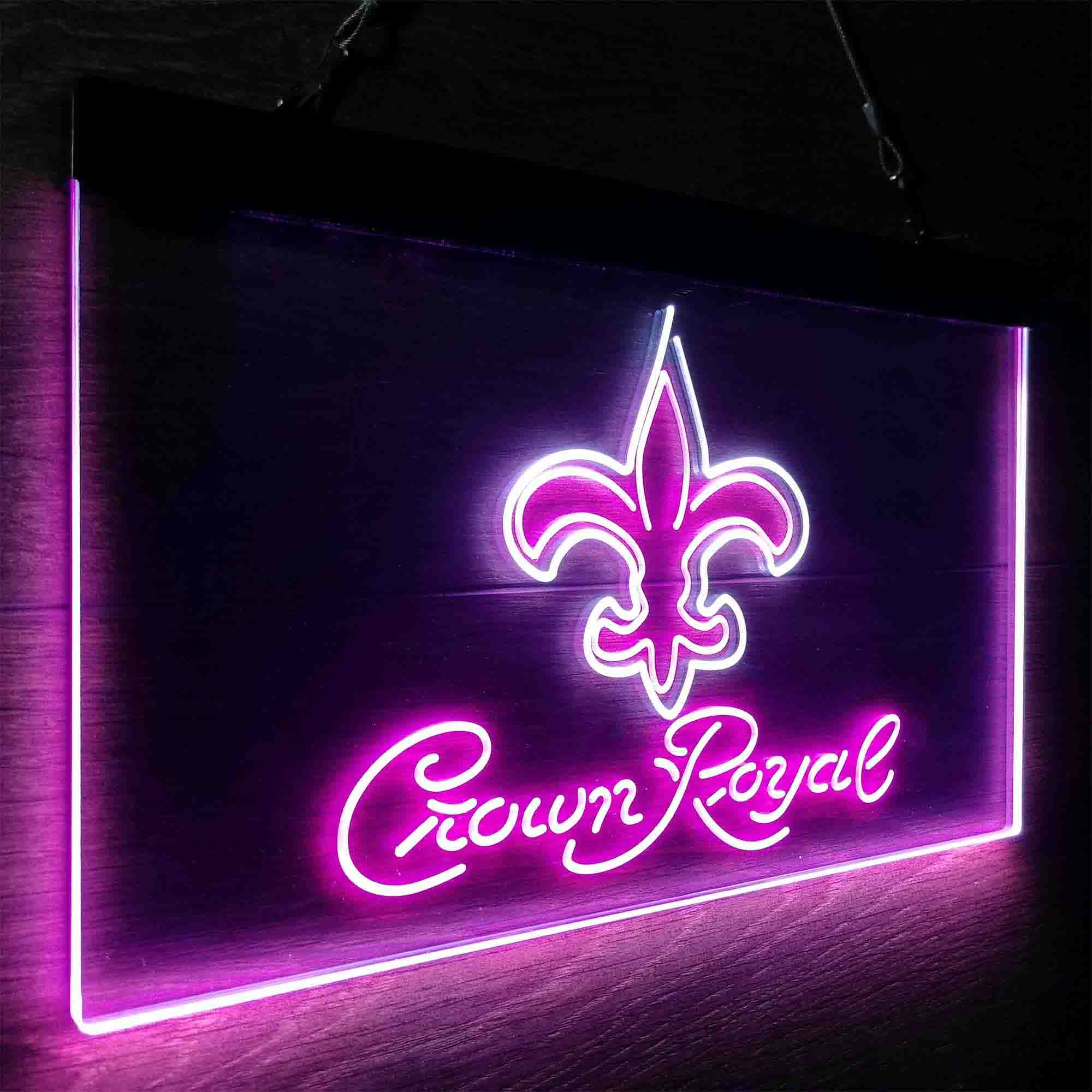 New Orleans Saints Crown Royal Neon-Like LED Sign - ProLedSign