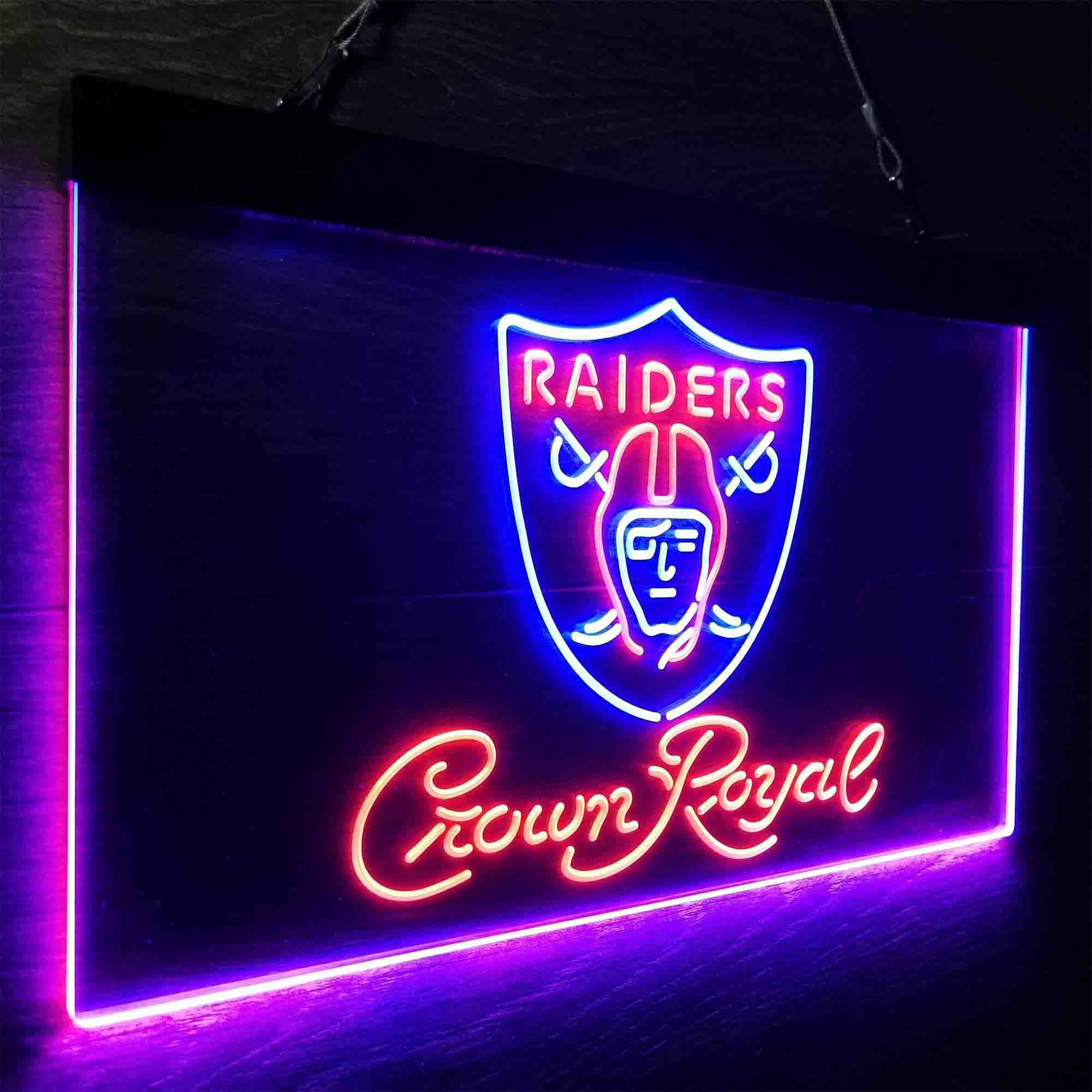 Crown Royal Bar Oakland Raiders Est. 1960 Neon-Like LED Sign - ProLedSign