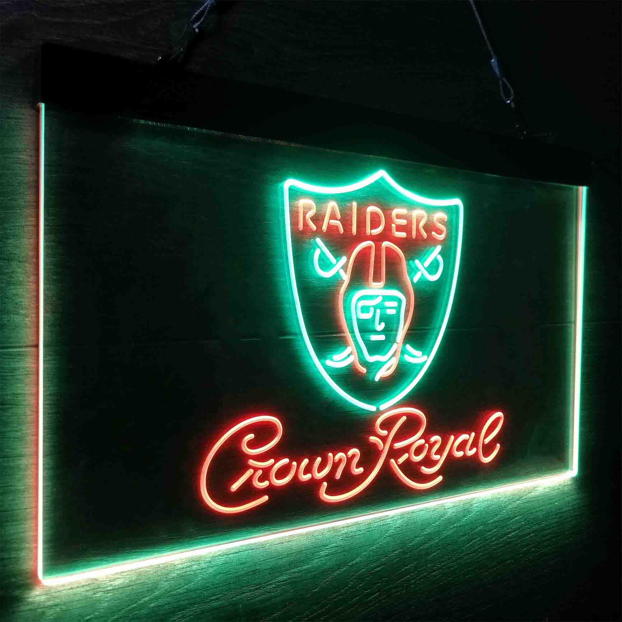 Crown Royal Bar Oakland Raiders Est. 1960 Neon-Like LED Sign - ProLedSign