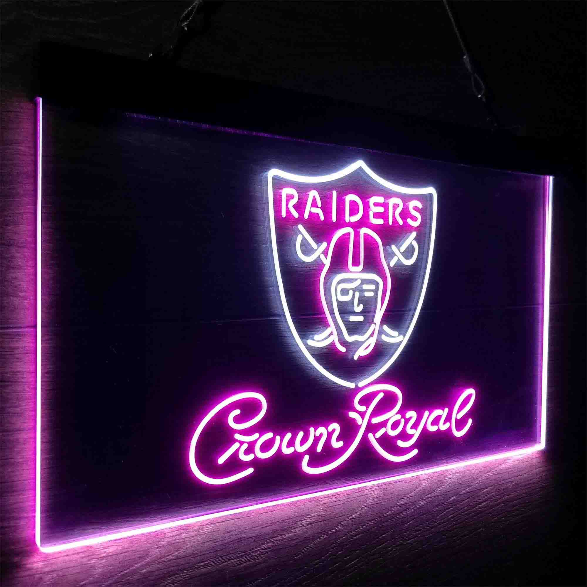 Crown Royal Bar Oakland Raiders Est. 1960 Neon-Like LED Sign - ProLedSign