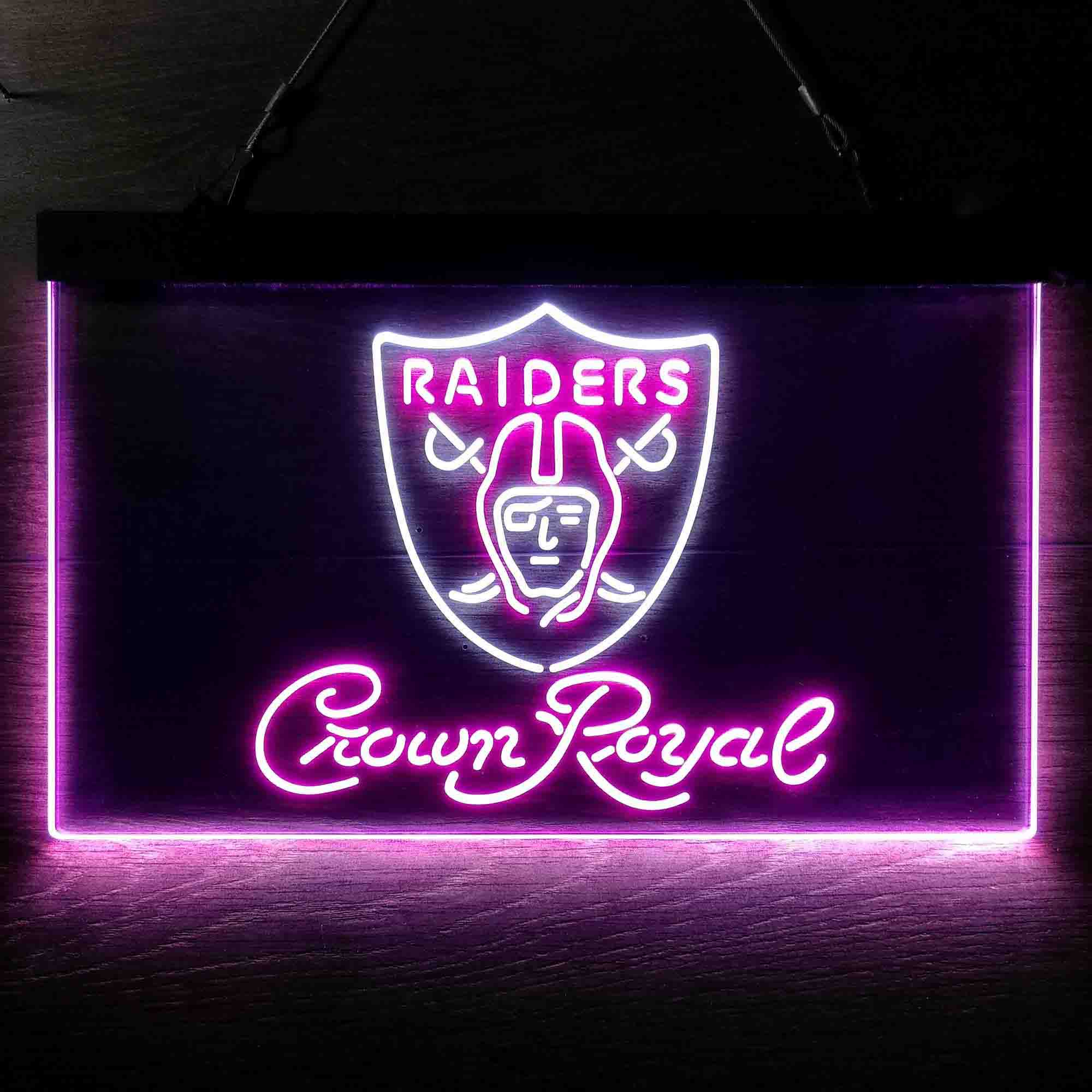 Crown Royal Bar Oakland Raiders Est. 1960 Neon-Like LED Sign - ProLedSign