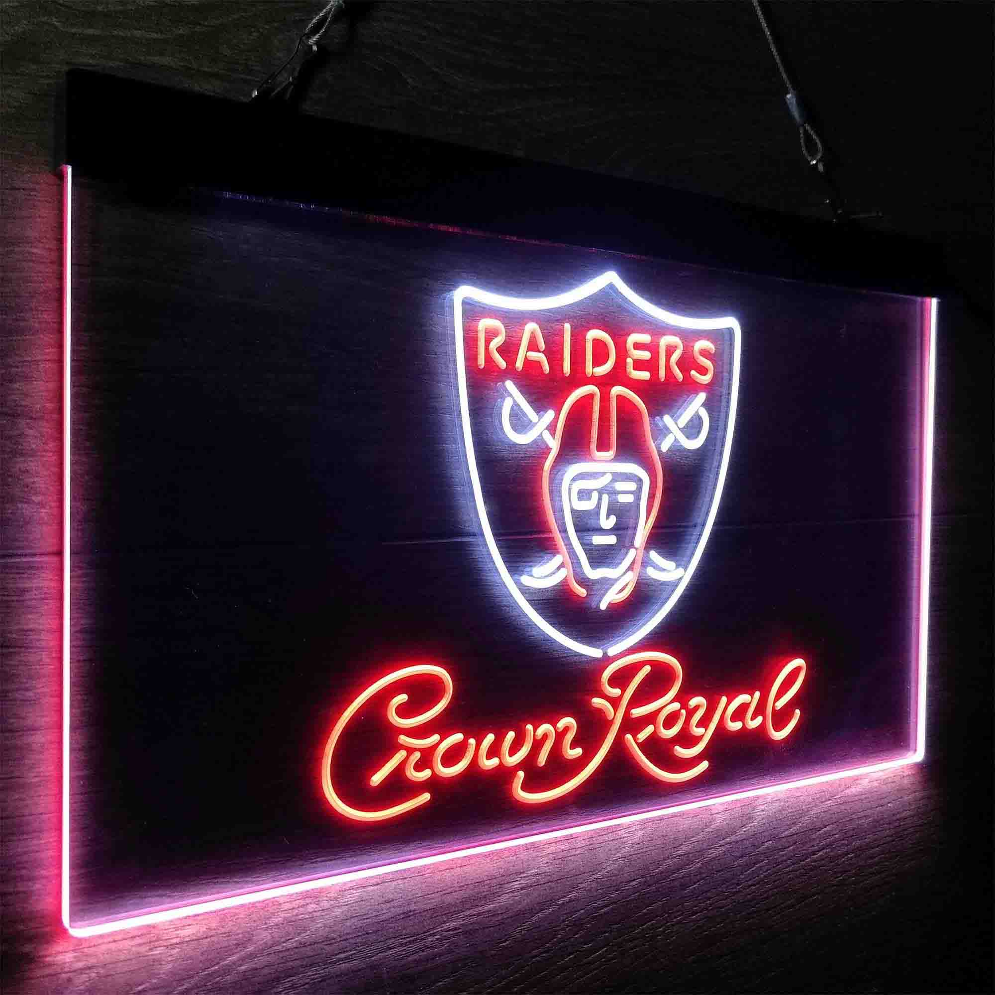 Crown Royal Bar Oakland Raiders Est. 1960 Neon-Like LED Sign - ProLedSign