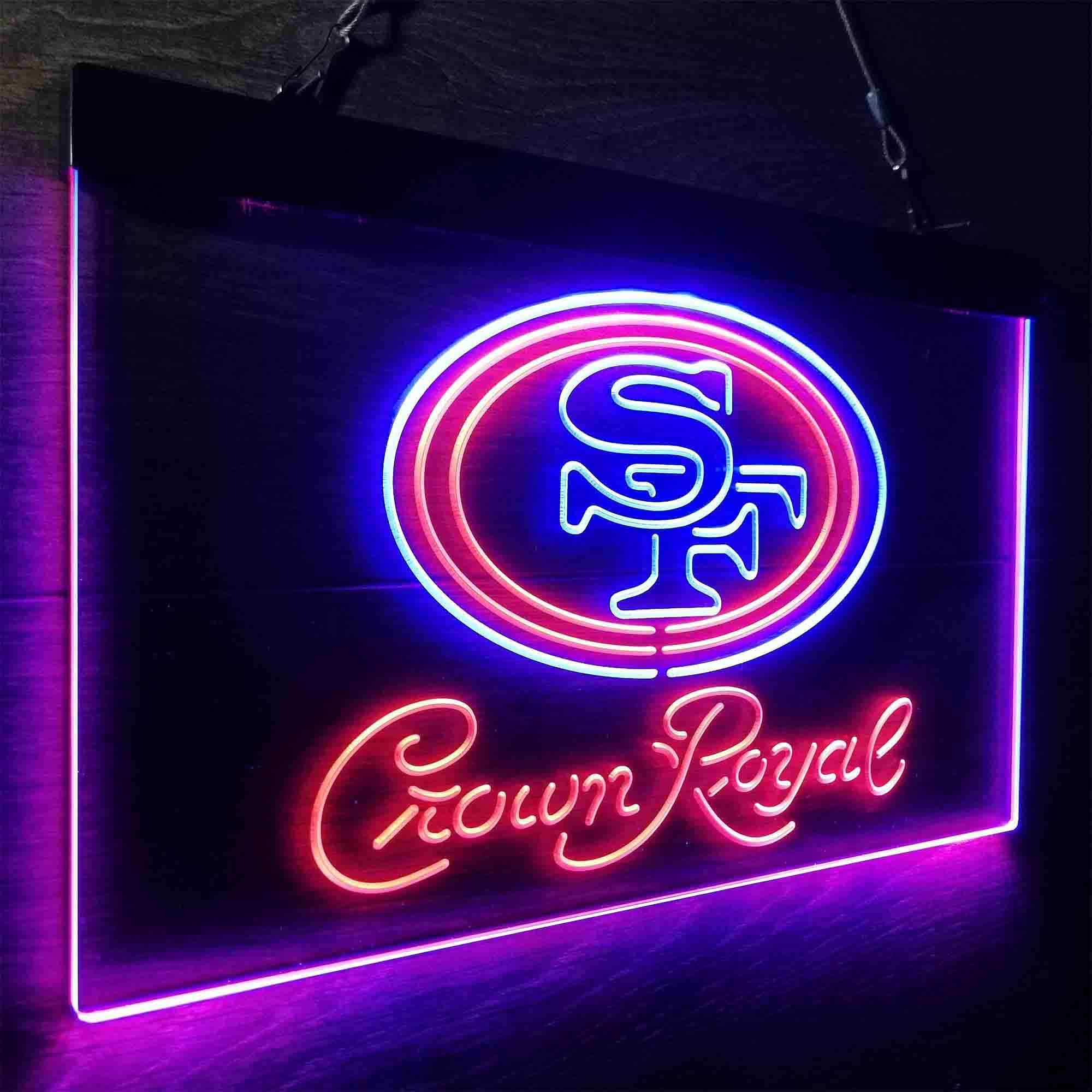 San Francisco 49ers Crown Royal Neon-Like LED Light Sign - led lab cave