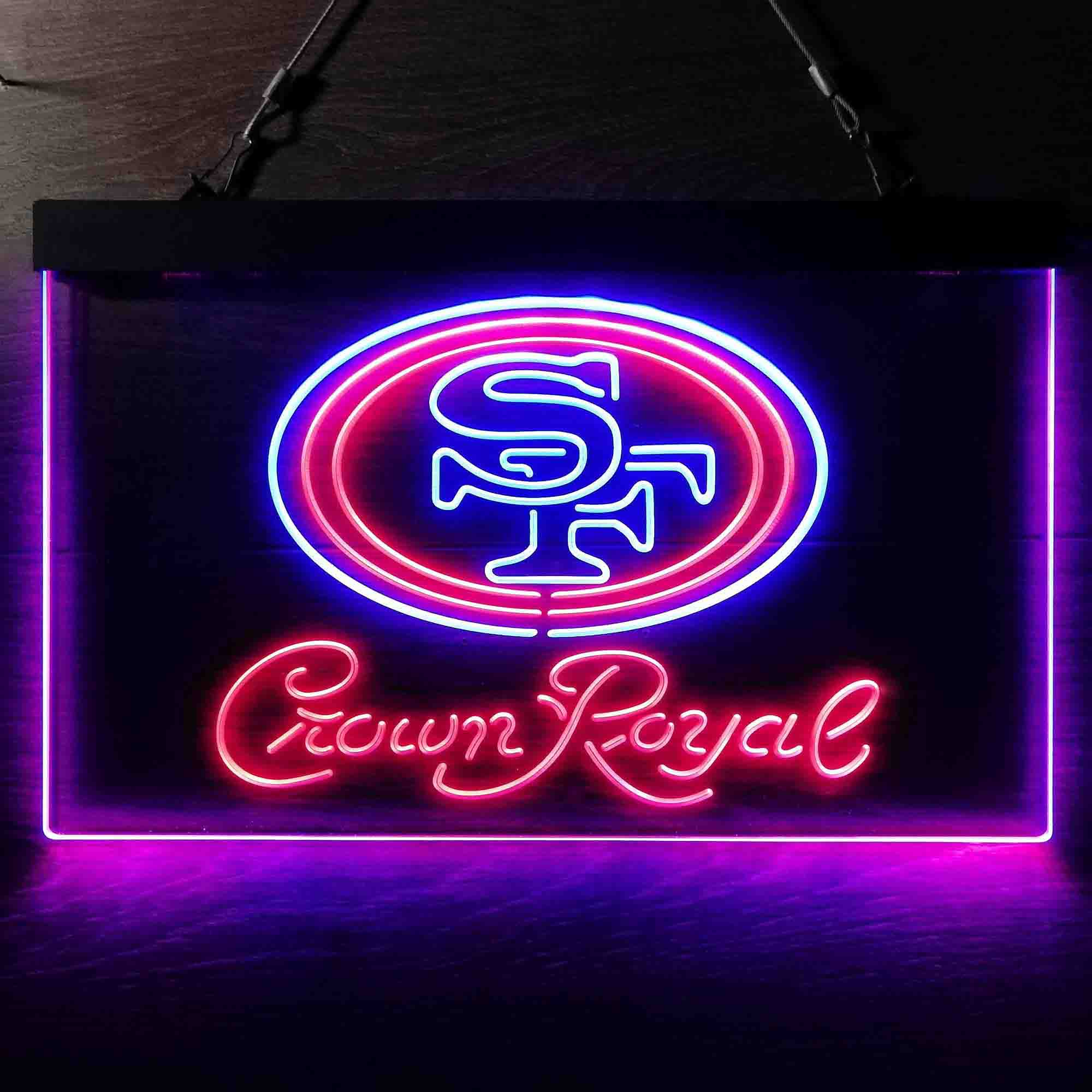 San Francisco 49ers Crown Royal Neon-Like LED Light Sign - led lab cave