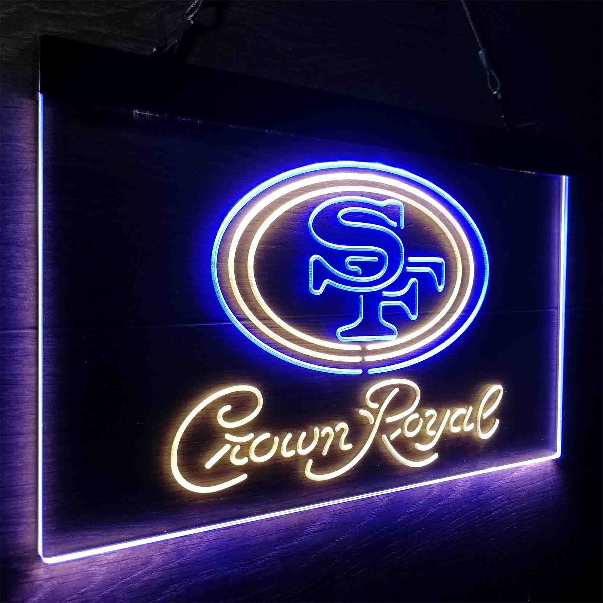 San Francisco 49ers Crown Royal Neon-Like LED Light Sign - led lab cave