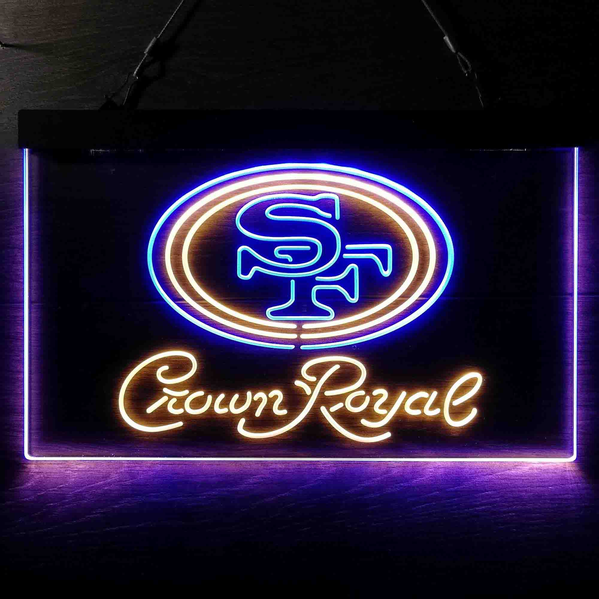 San Francisco 49ers Crown Royal Neon-Like LED Light Sign - led lab cave