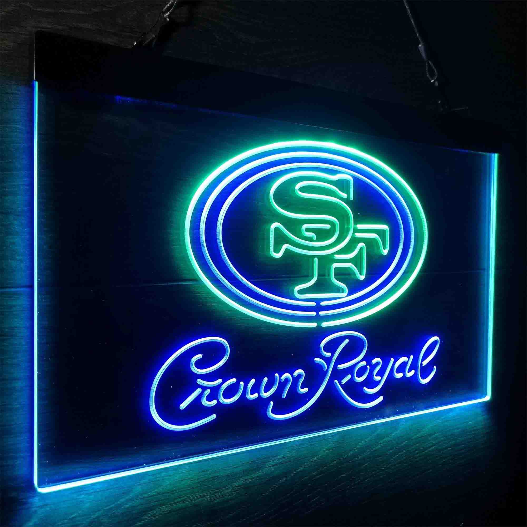 San Francisco 49ers Crown Royal Neon-Like LED Light Sign - led lab cave