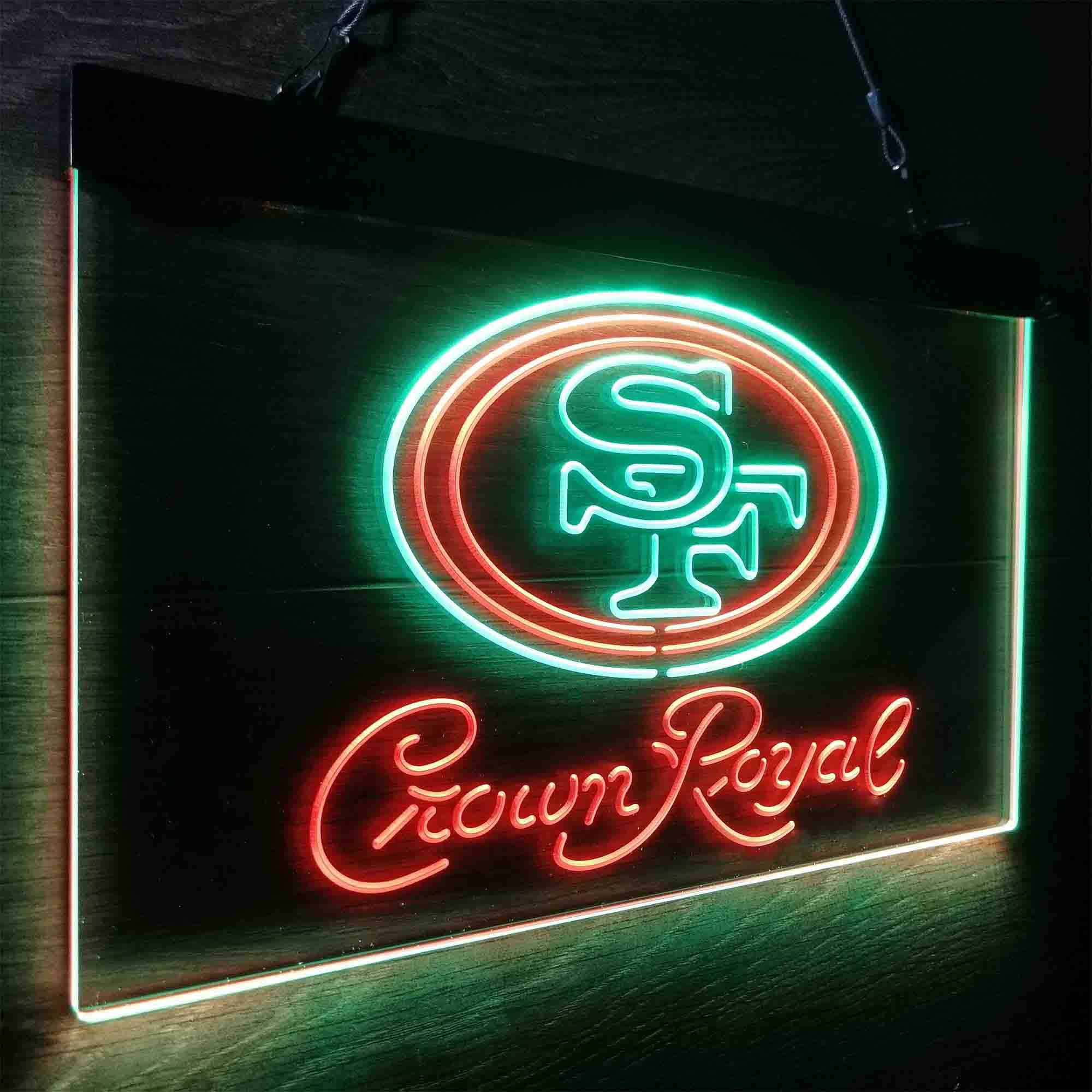 San Francisco 49ers Crown Royal Neon-Like LED Light Sign - led lab cave