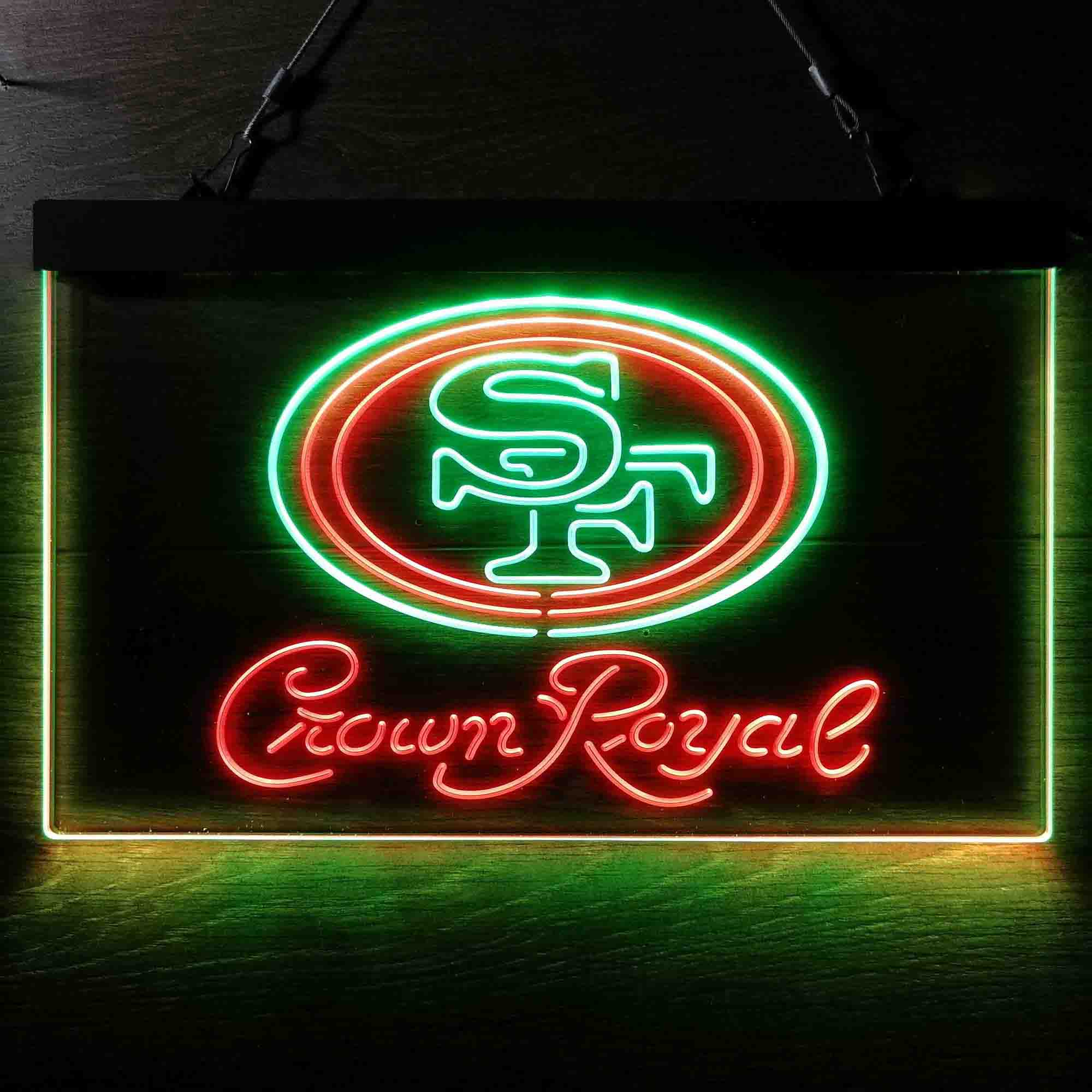 San Francisco 49ers Crown Royal Neon-Like LED Light Sign - led lab cave