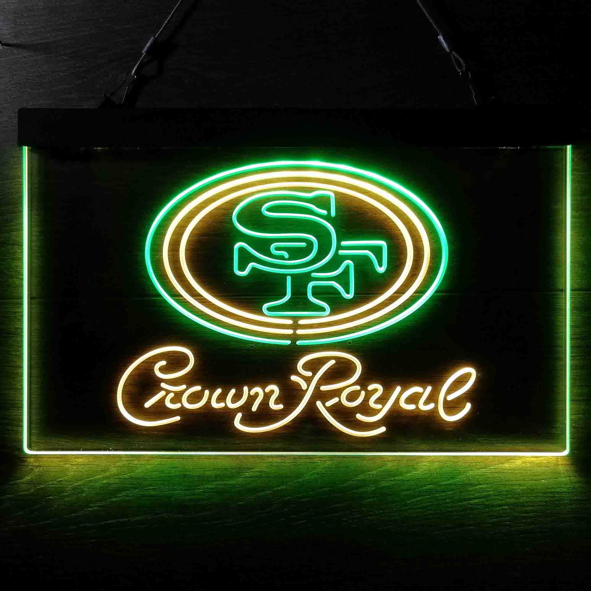 San Francisco 49ers Crown Royal Neon-Like LED Light Sign - led lab cave