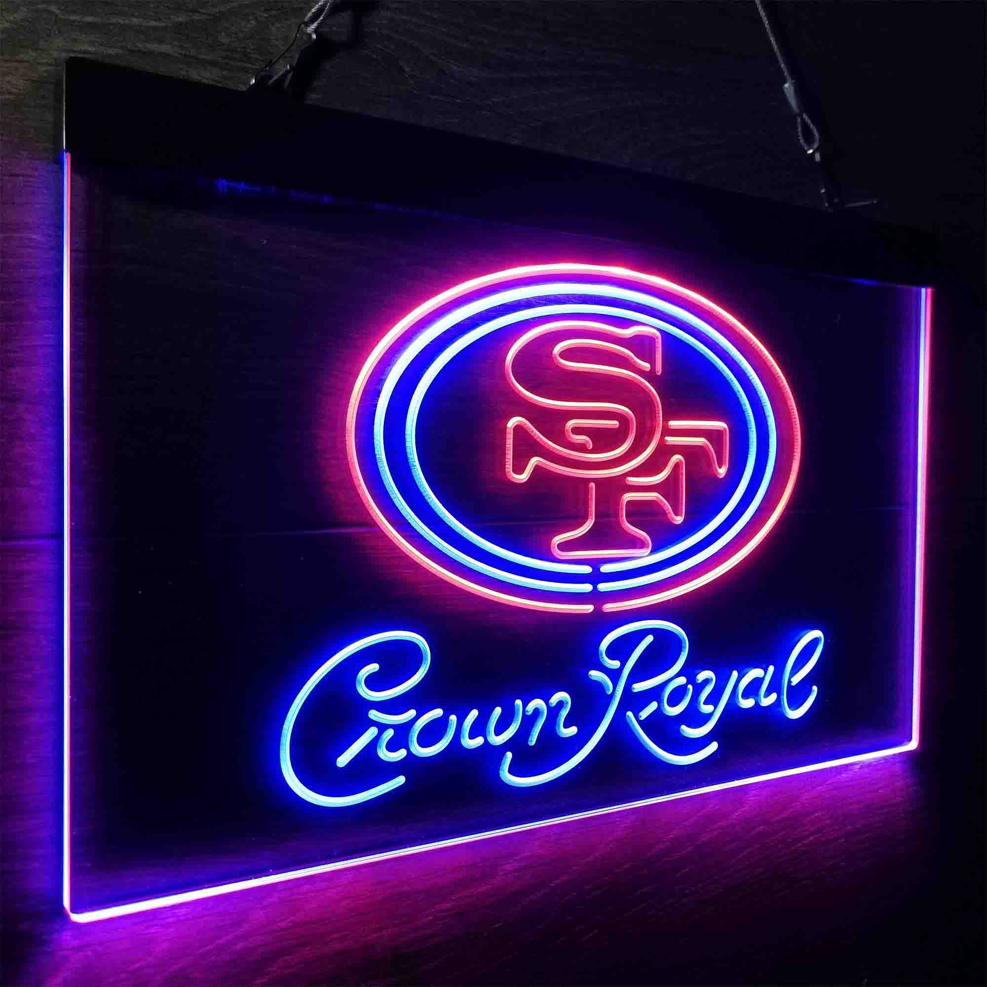 San Francisco 49ers Crown Royal Neon-Like LED Light Sign - led lab cave