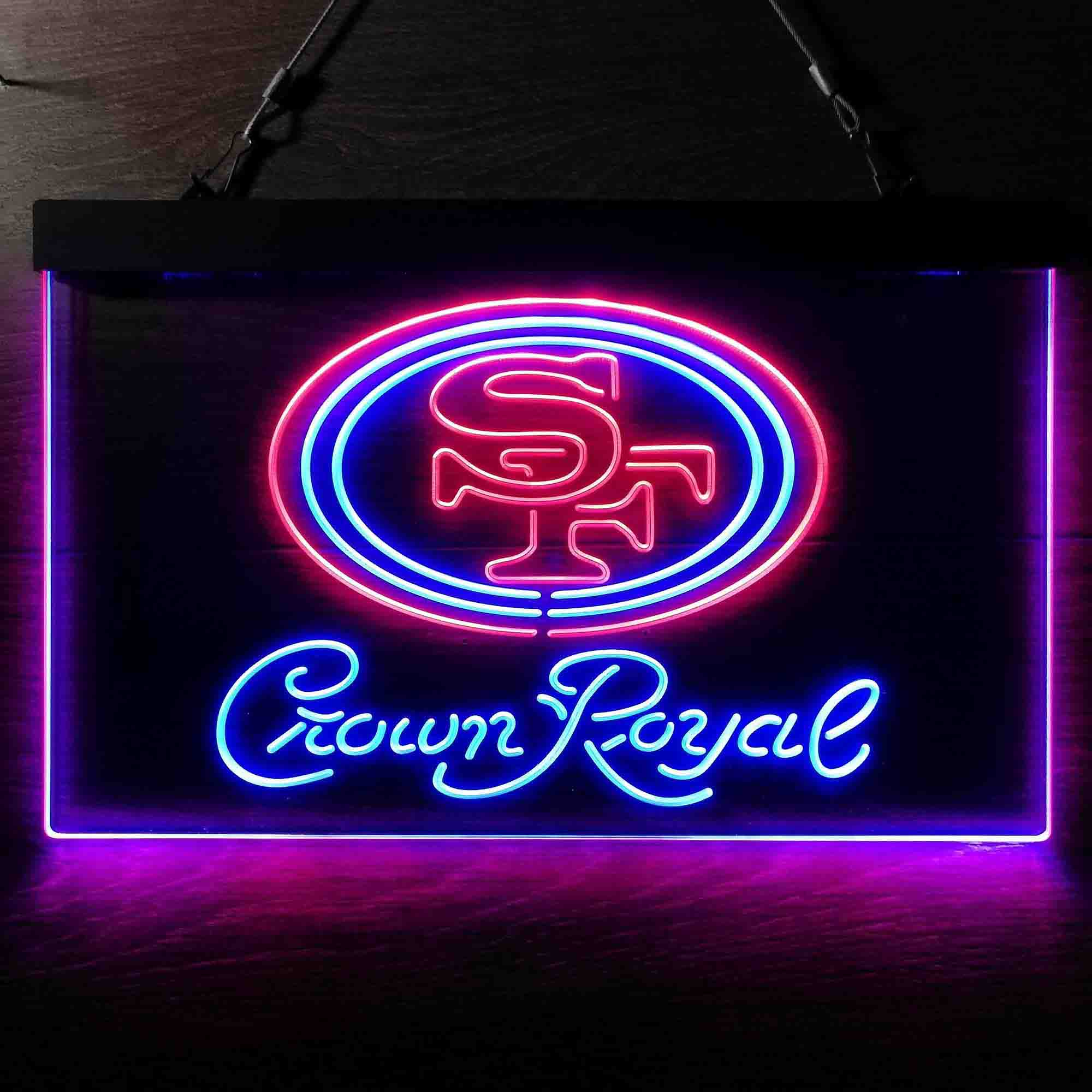 San Francisco 49ers Crown Royal Neon-Like LED Light Sign - led lab cave