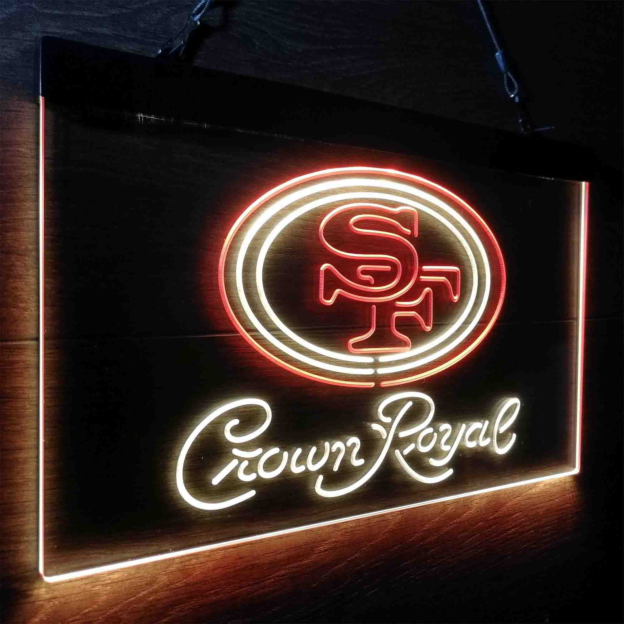 San Francisco 49ers Crown Royal Neon-Like LED Light Sign - led lab cave