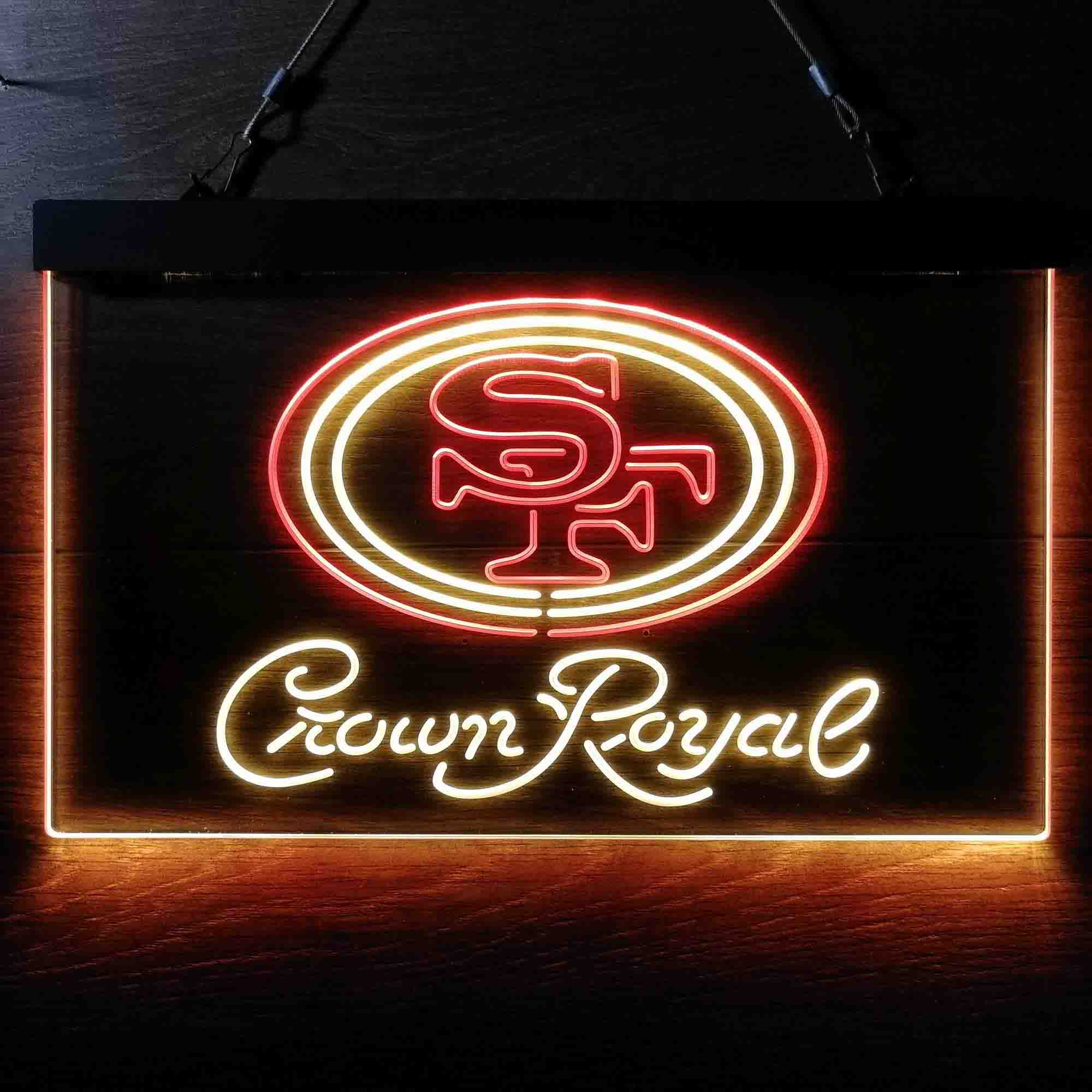 San Francisco 49ers Crown Royal Neon-Like LED Light Sign - led lab cave