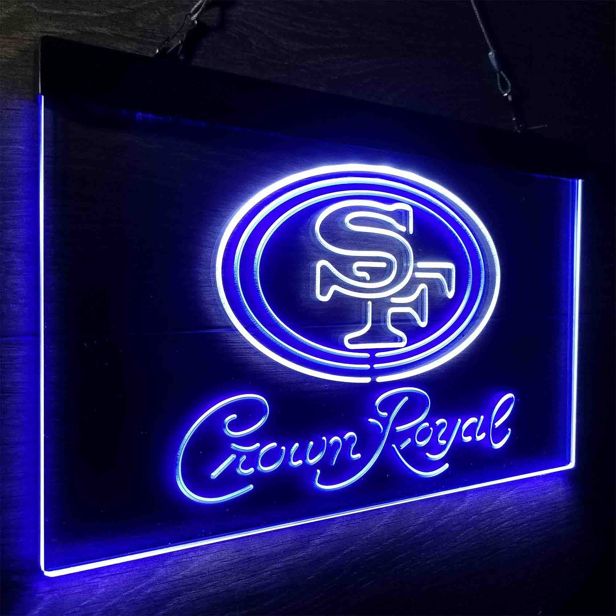 San Francisco 49ers Crown Royal Neon-Like LED Light Sign - led lab cave