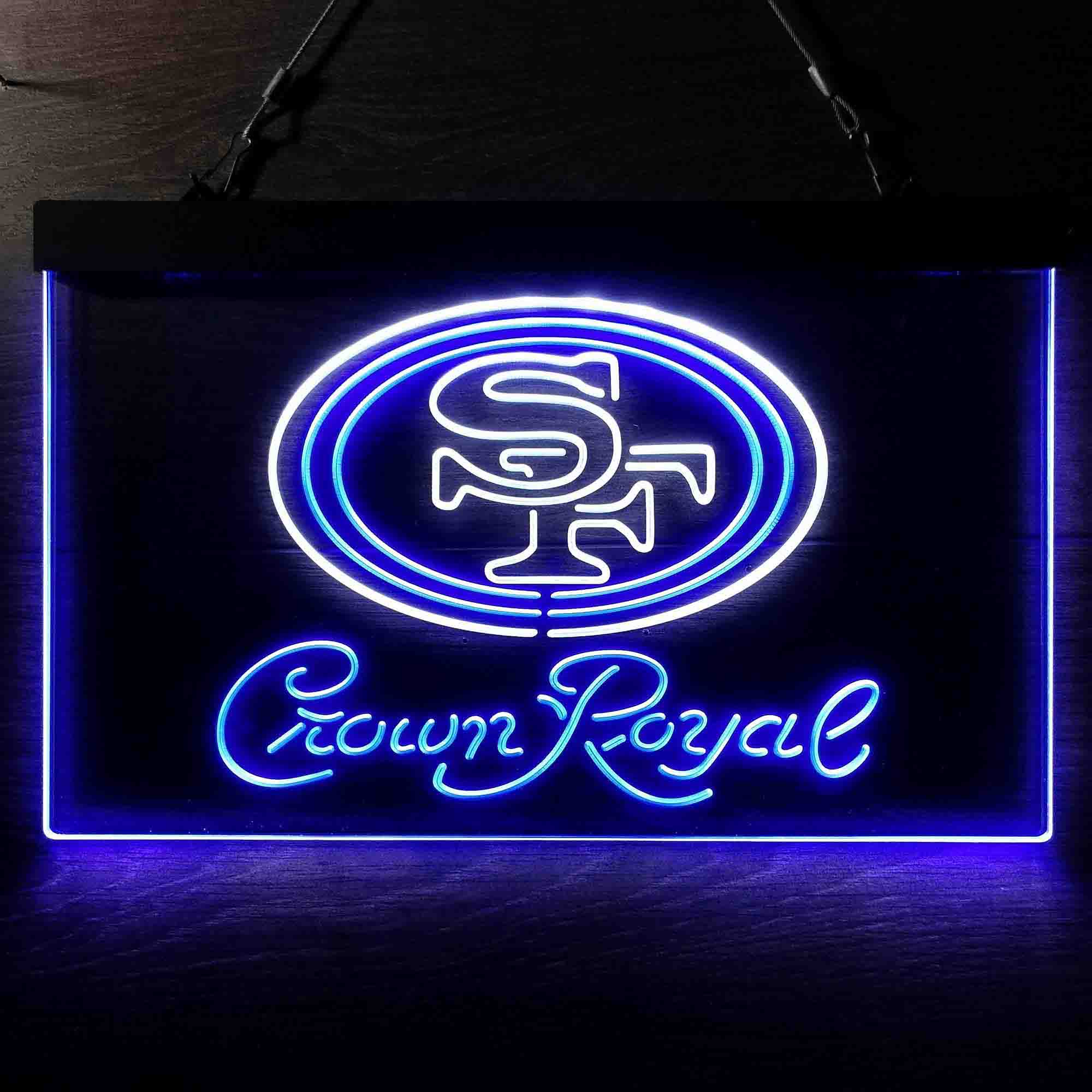 San Francisco 49ers Crown Royal Neon-Like LED Light Sign - led lab cave