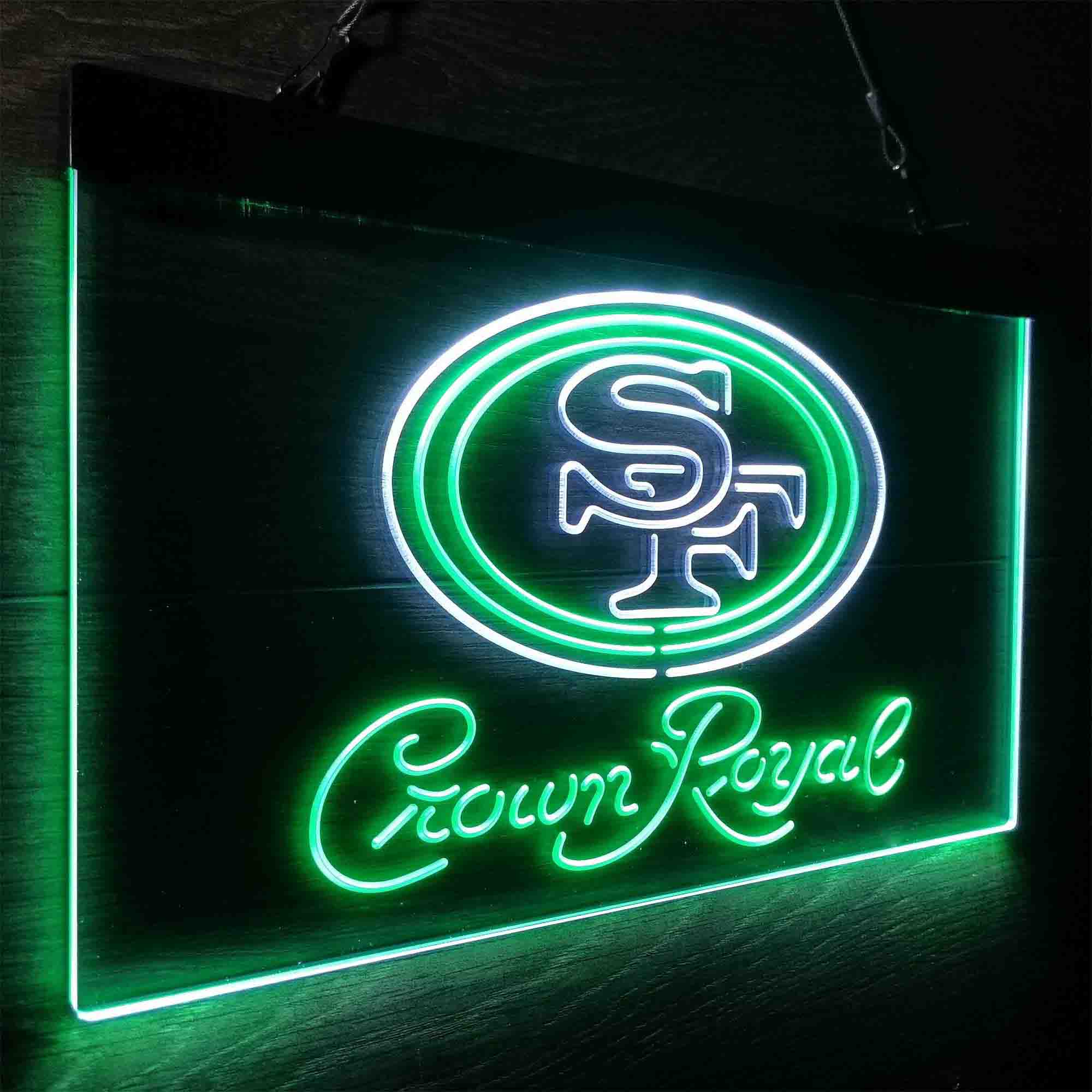 San Francisco 49ers Crown Royal Neon-Like LED Light Sign - led lab cave