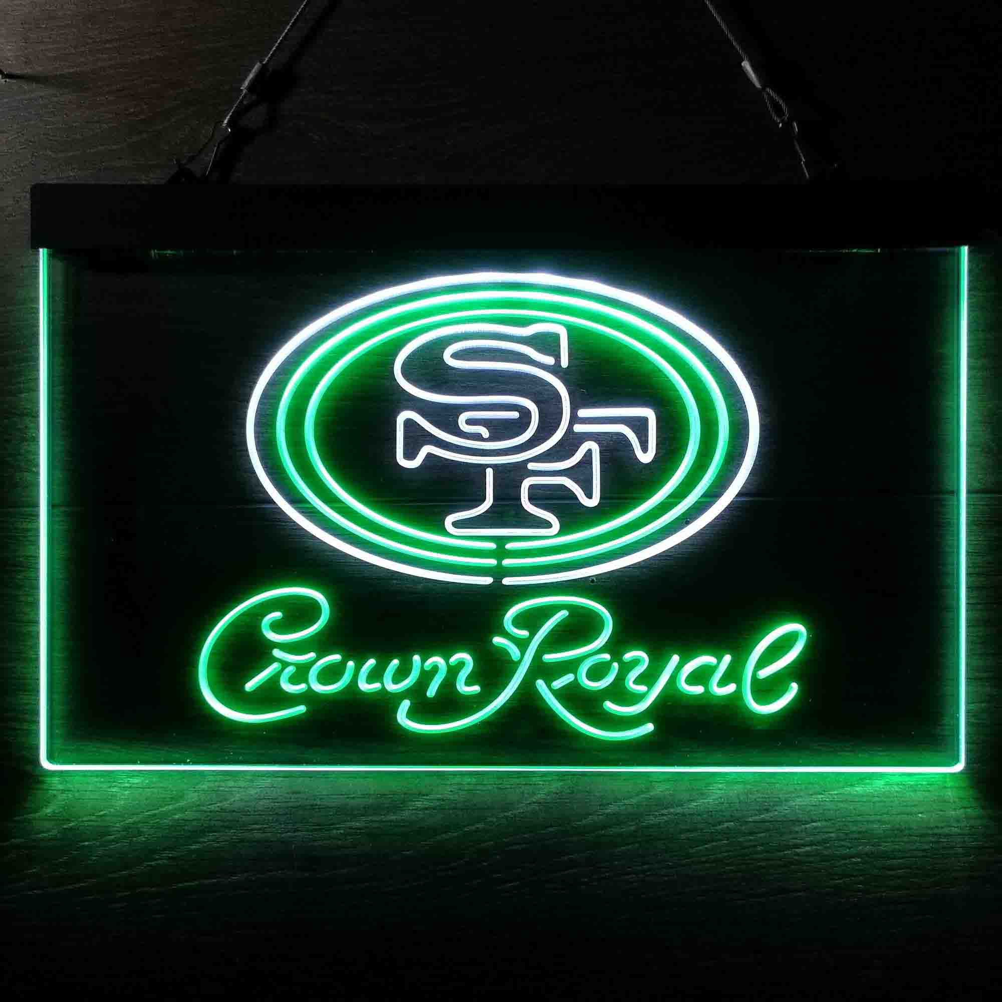 San Francisco 49ers Crown Royal Neon-Like LED Light Sign - led lab cave