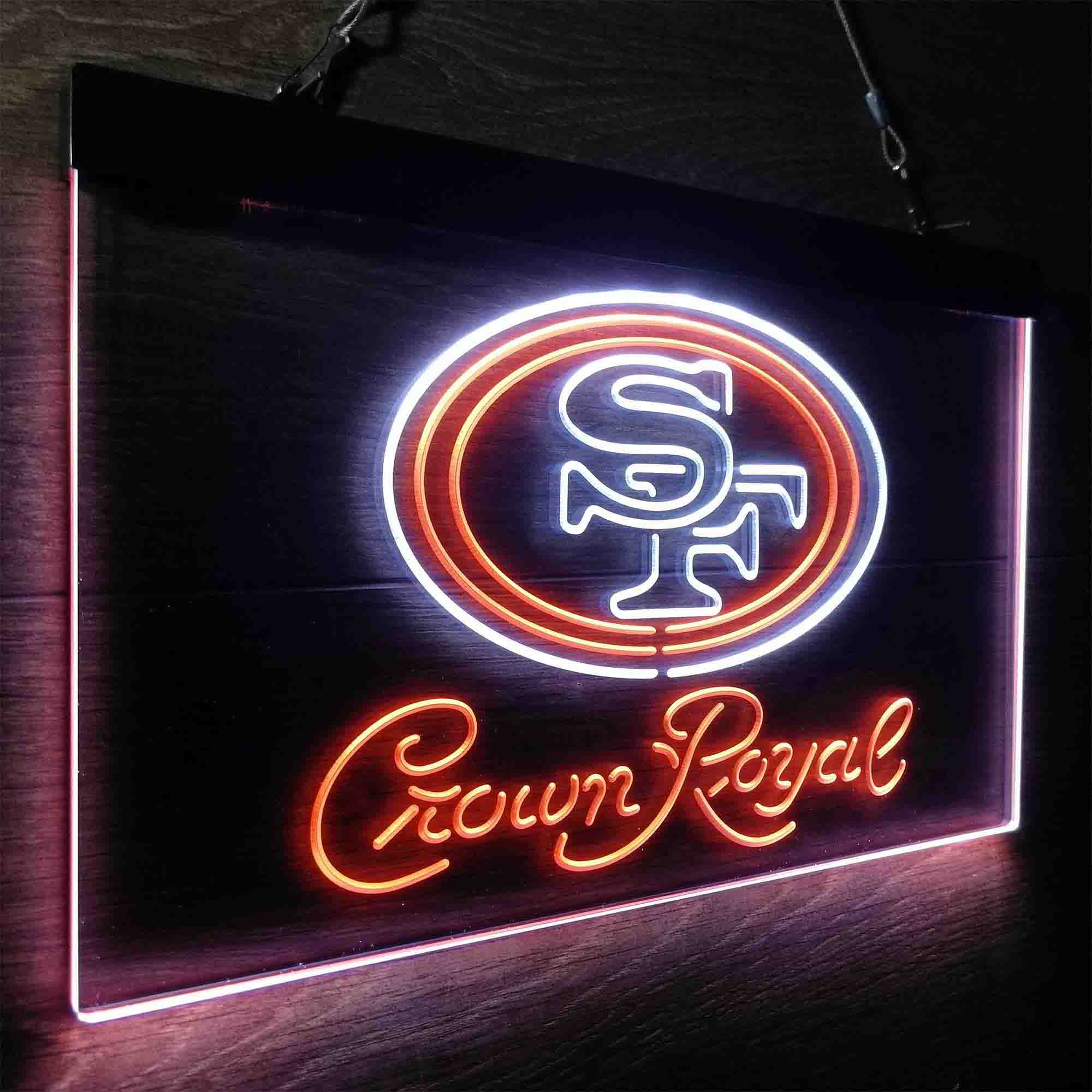 San Francisco 49ers Crown Royal Neon-Like LED Light Sign - led lab cave